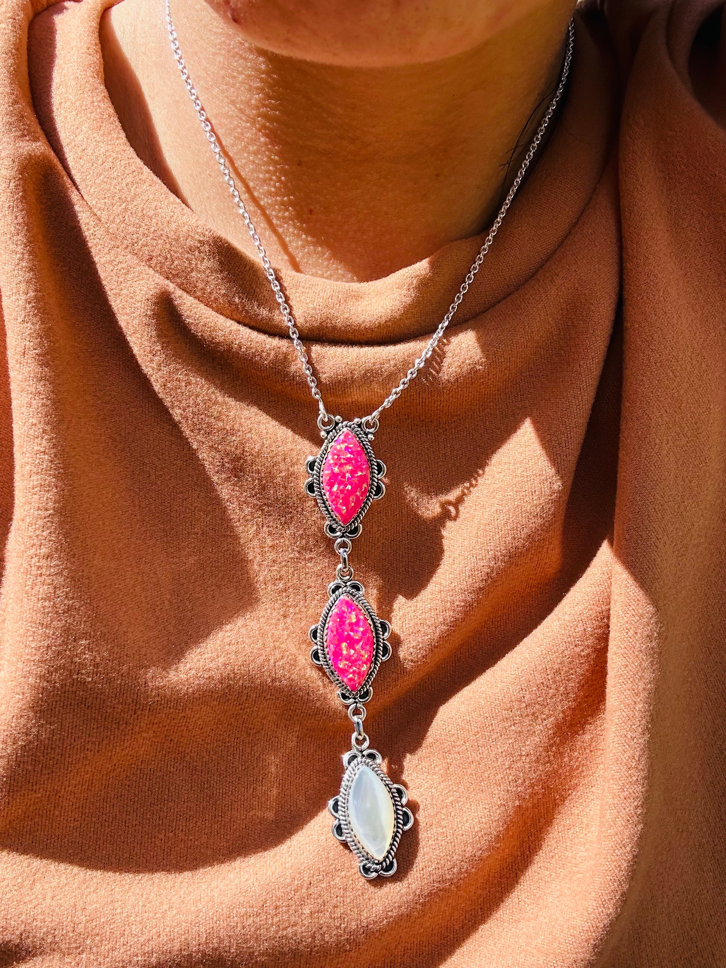 Southwest Handmade Multi Stone & Sterling Silver Necklace