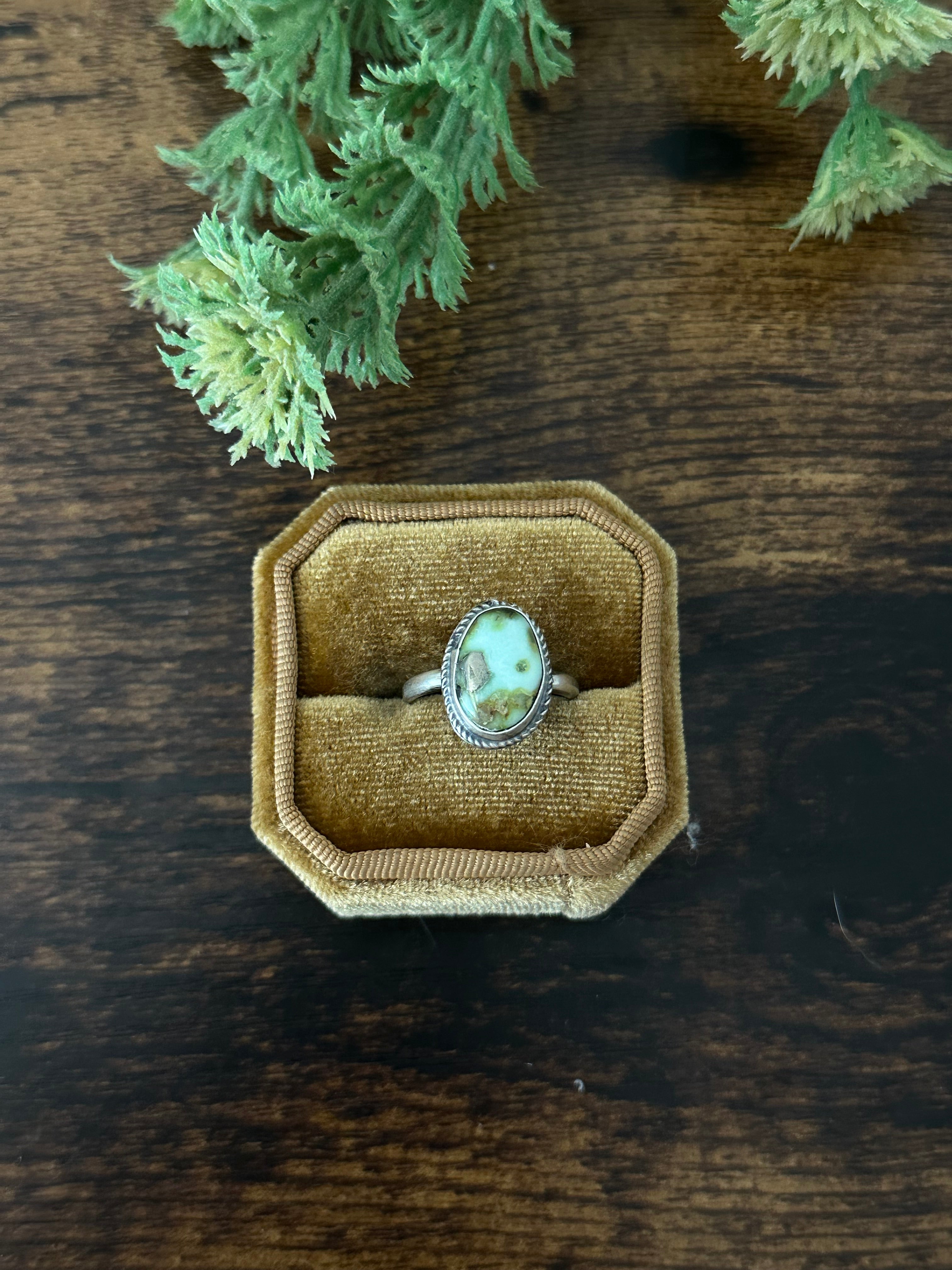 Navajo Handmade Palomino Variscite & Sterling Silver Rings