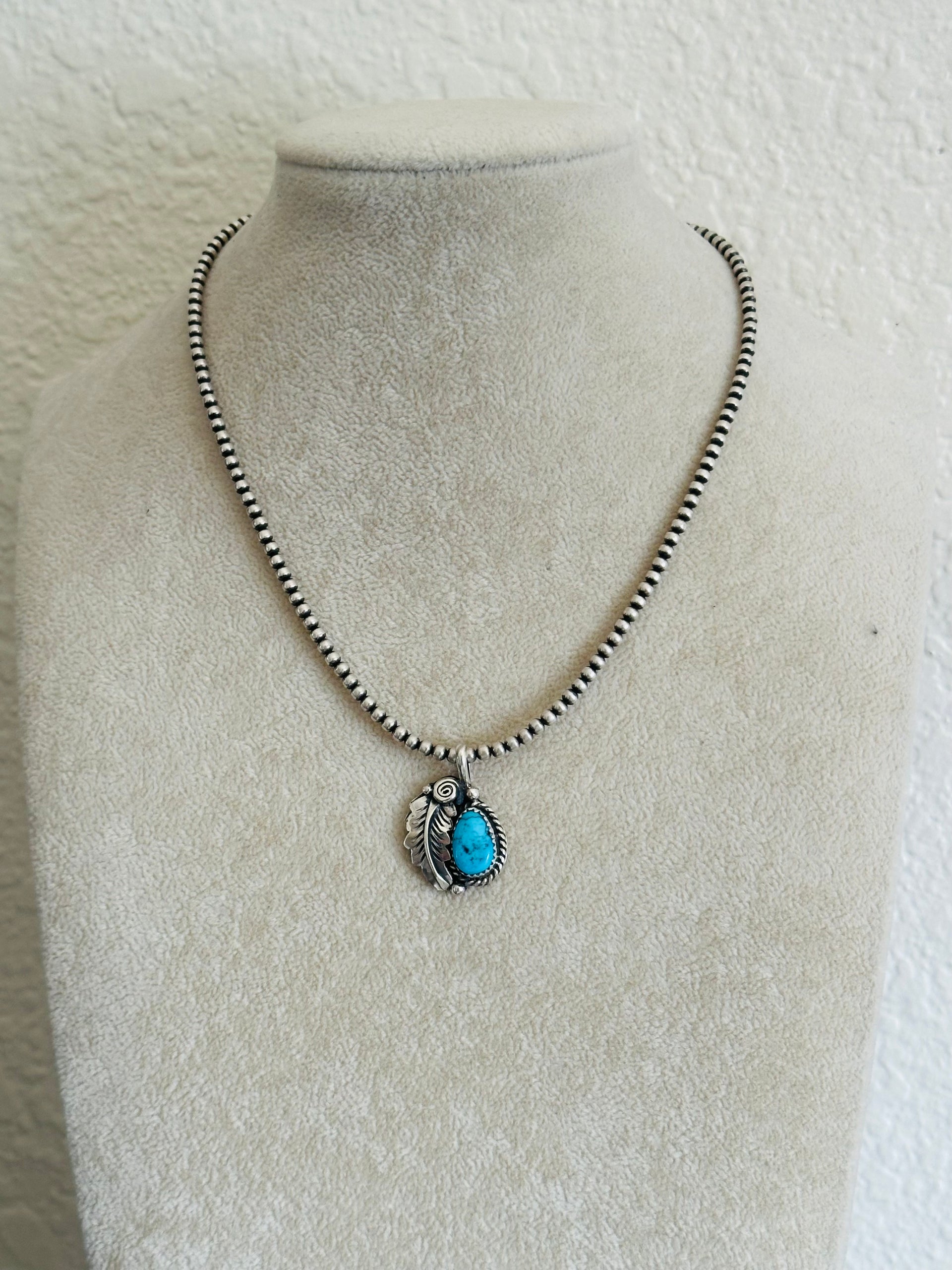 Julia Etsitty Kingman Turquoise & Sterling Silver Pendants