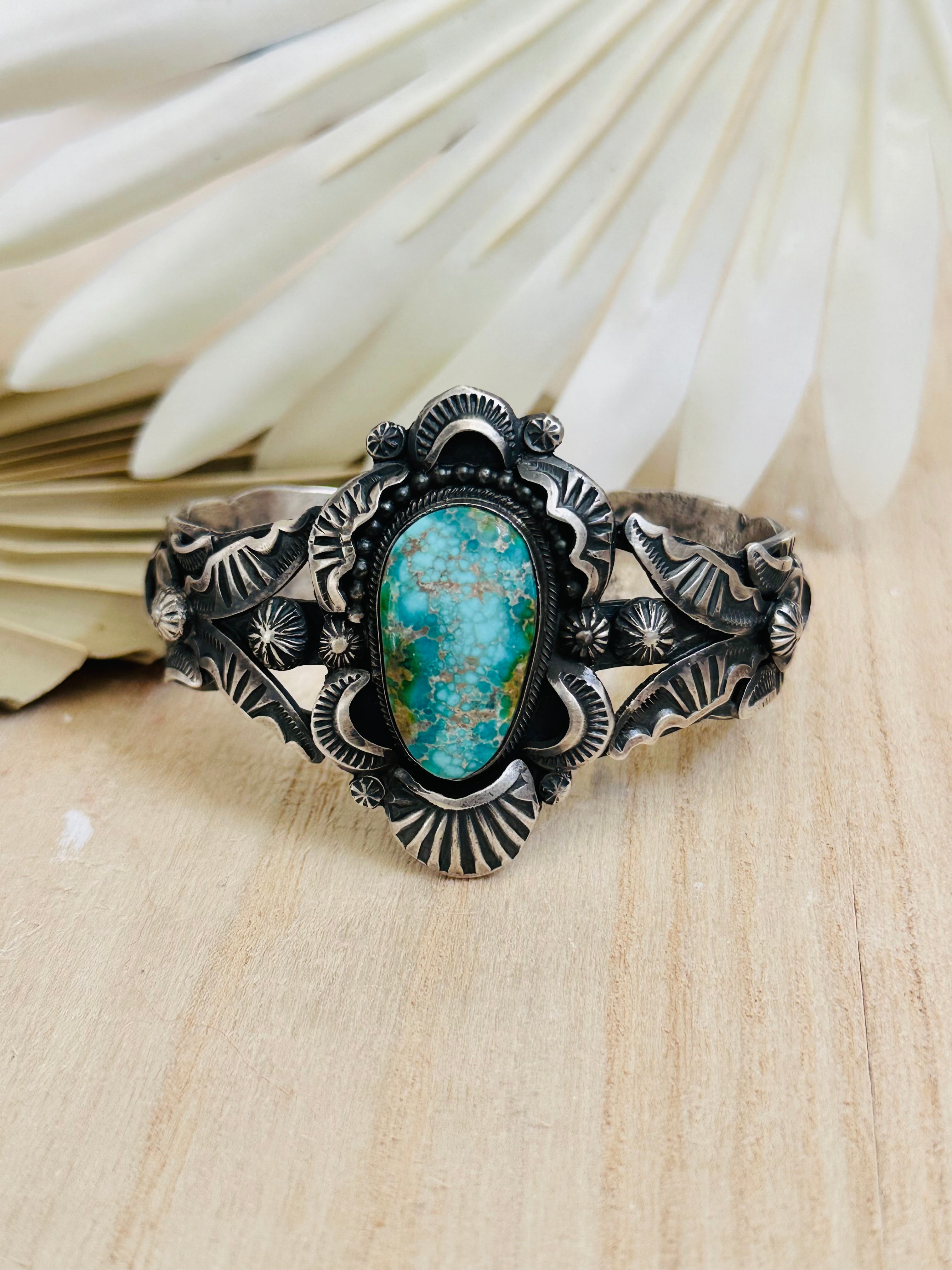 Gilbert Tom Sonoran Mountain Turquoise & Sterling Silver Cuff Bracelet