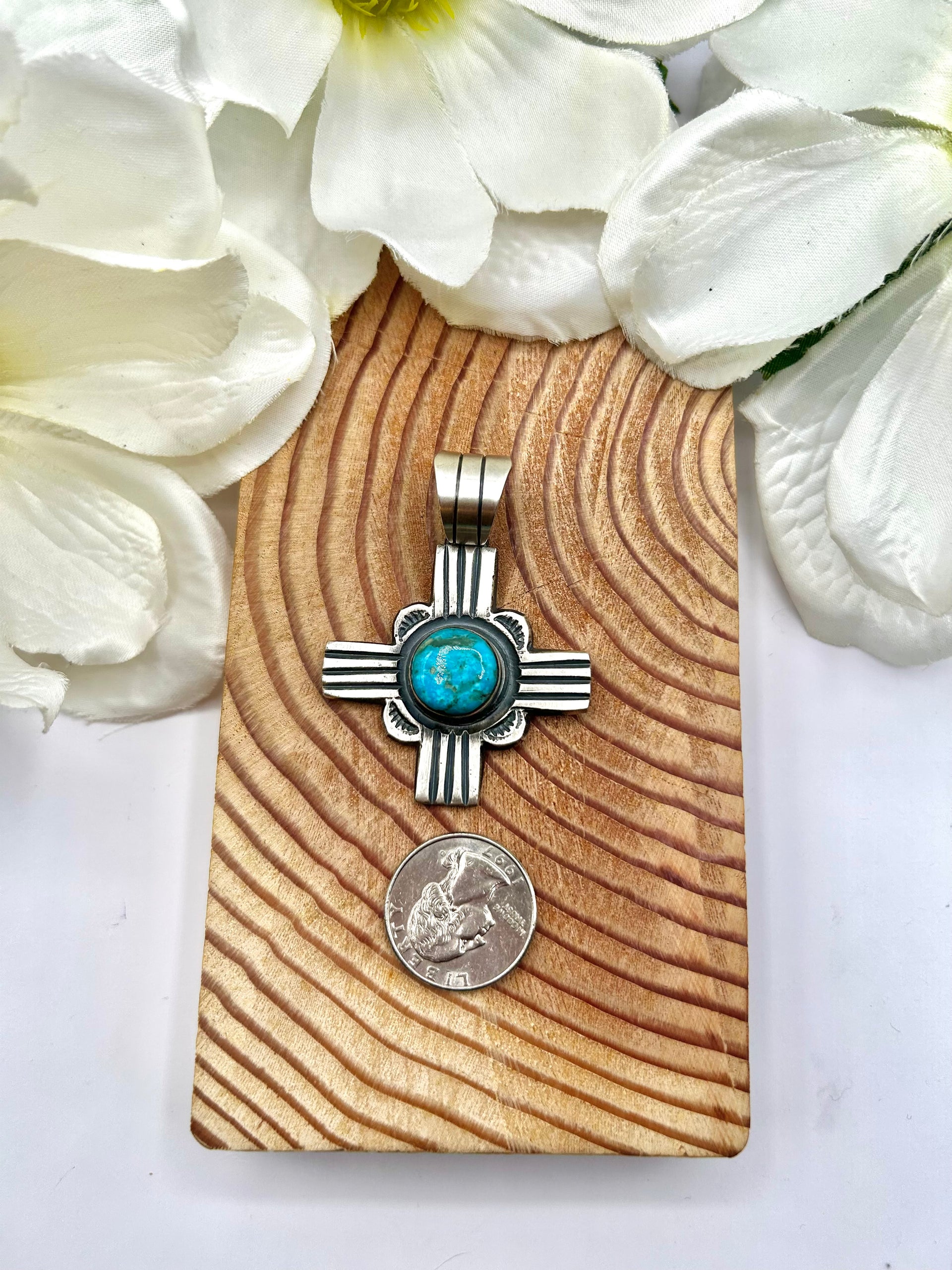 Chimney Butte Kingman Turquoise & Sterling Silver Pendant