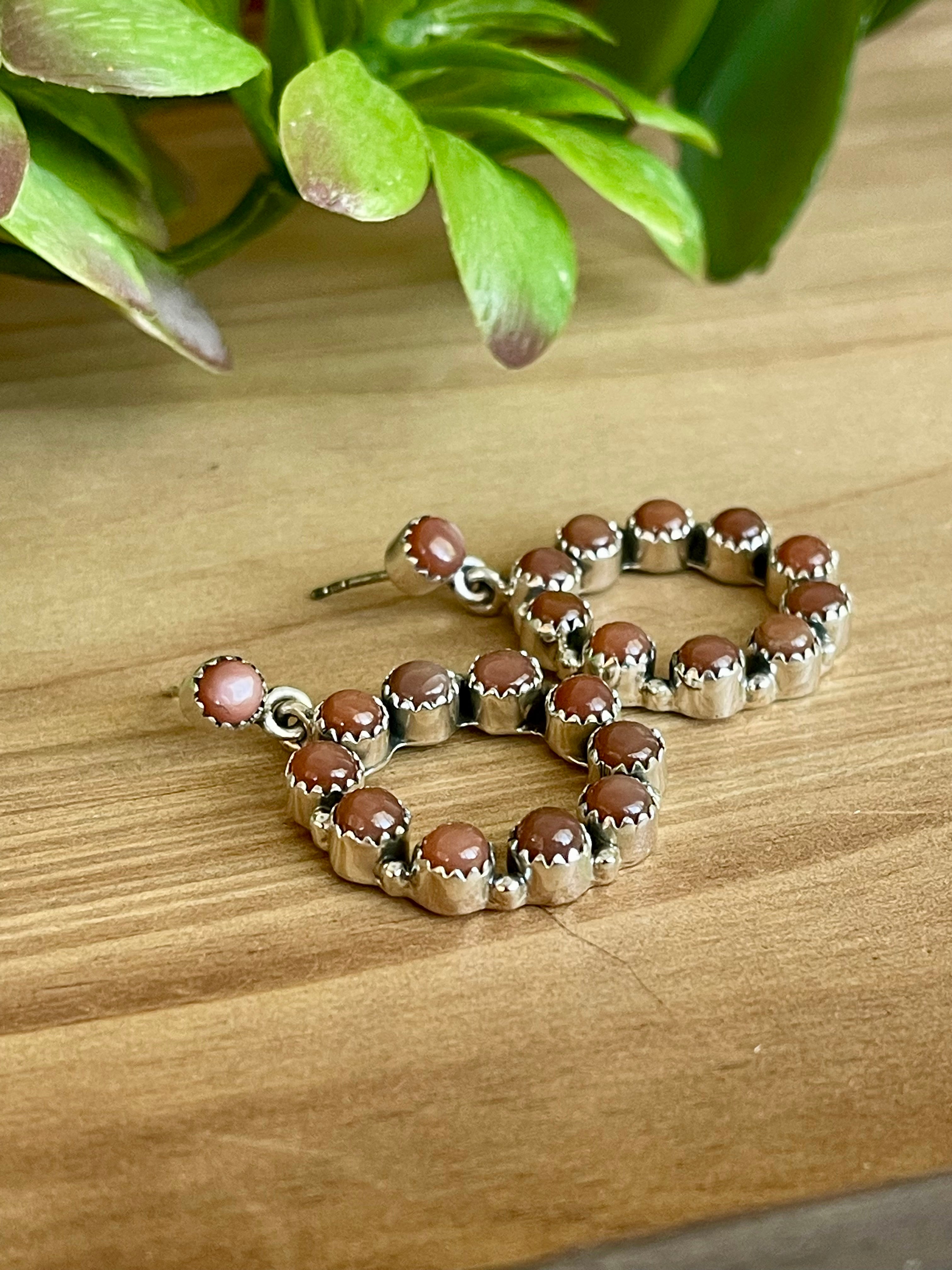 Southwest Handmade Chocolate Jasper Circle Post Earrings