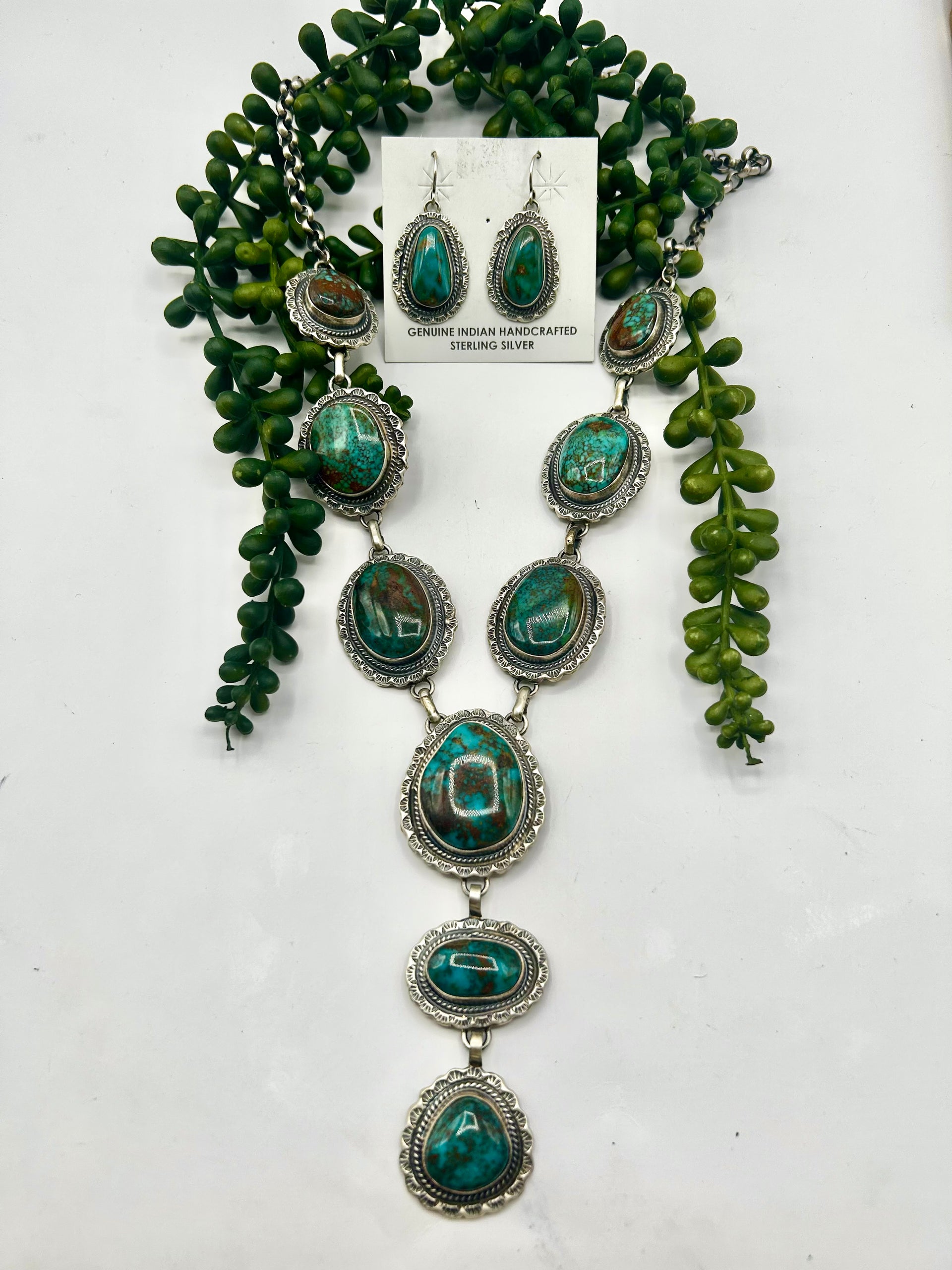 Thomas Francisco Pilot Mountain Turquoise & Sterling Silver Necklace Set
