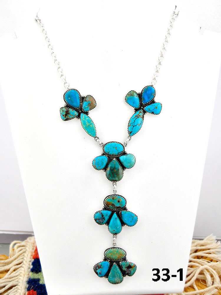 Southwest Handmade Red Skin Turquoise & Sterling Silver Necklace