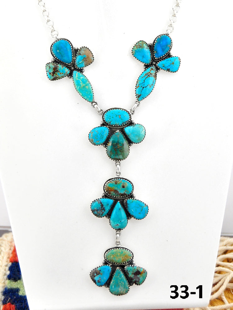 Southwest Handmade Red Skin Turquoise & Sterling Silver Necklace