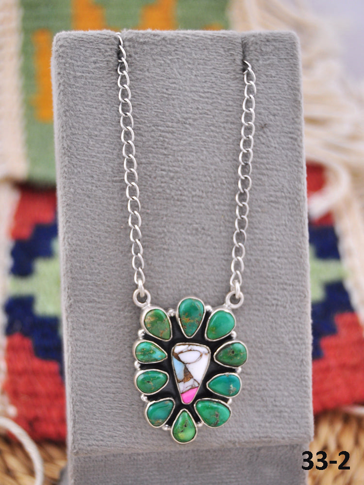 Southwest Made Multi Stone & Sterling Silver Necklace