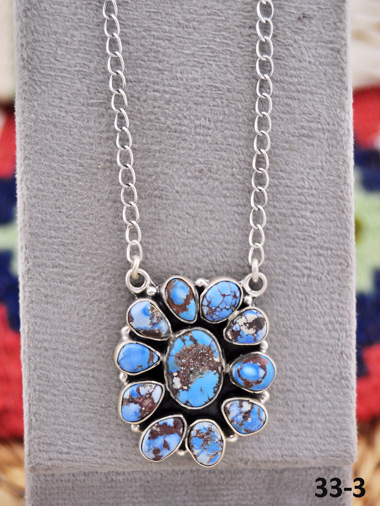 Southwest Made Golden Hill’s Turquoise & Sterling Silver Necklace