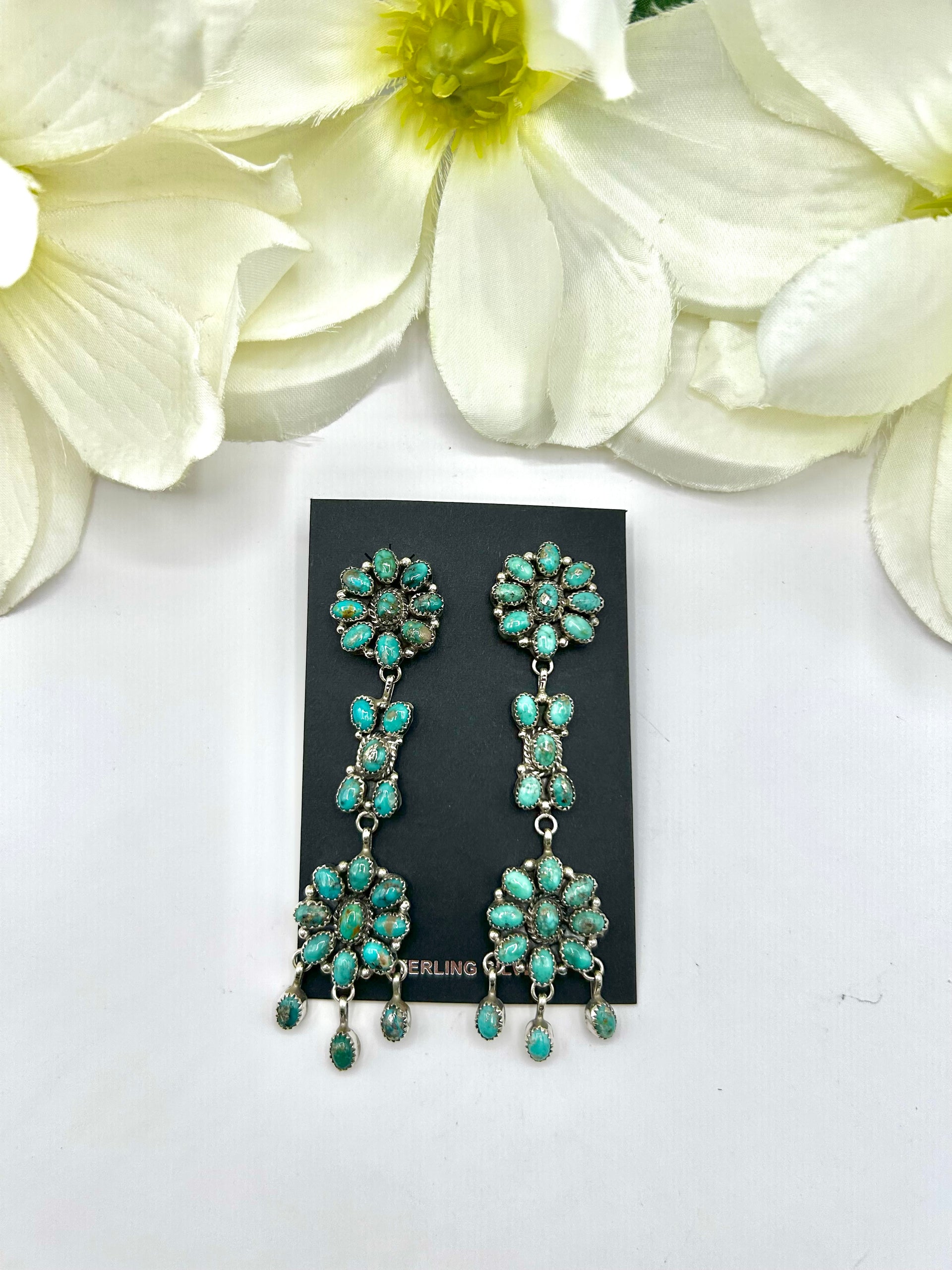 Anne Spencer Kingman Turquoise & Sterling Silver Post  Earrings