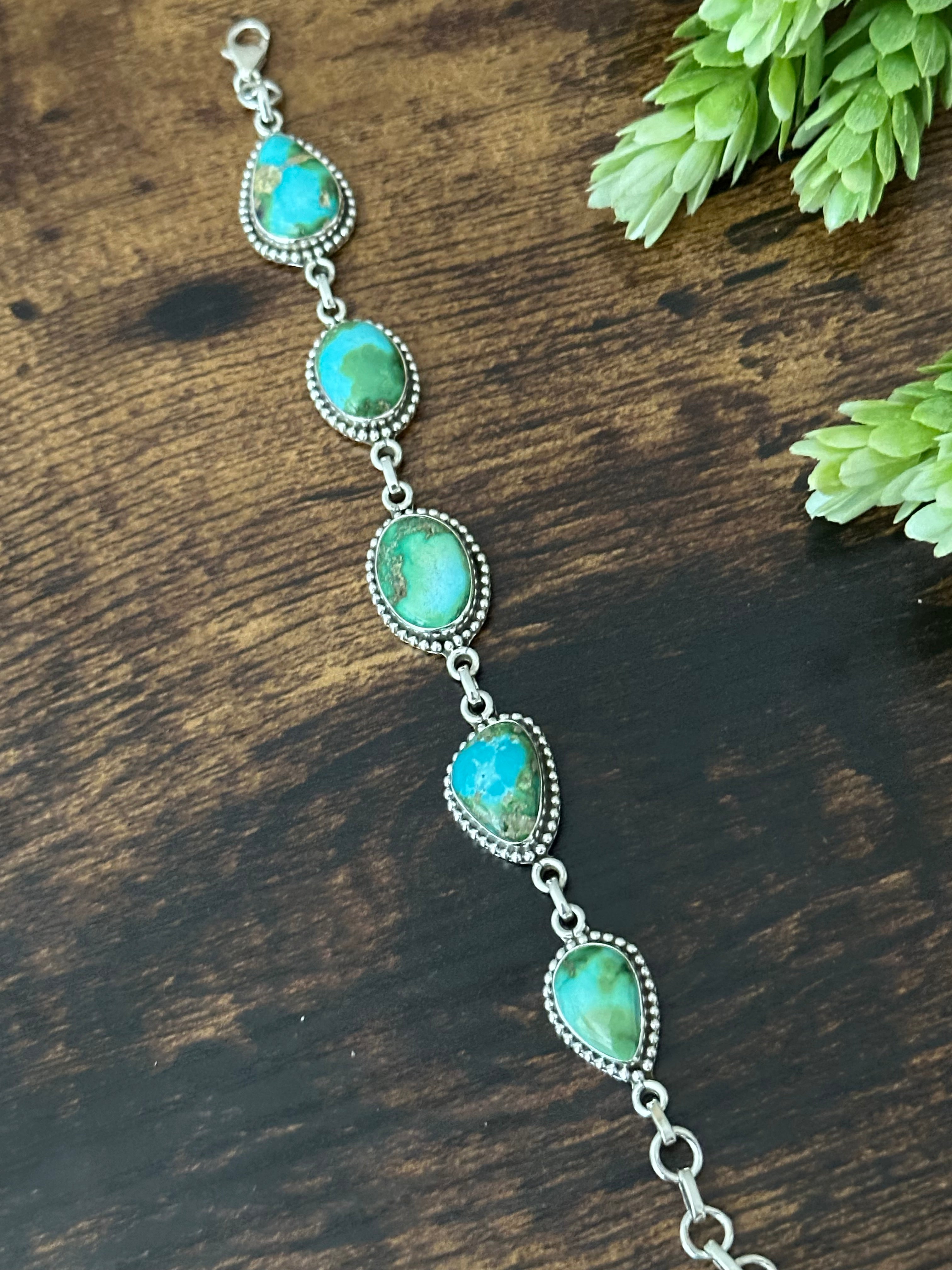 Southwest Made Sonoran Mountain Turquoise & Sterling Silver Bracelet