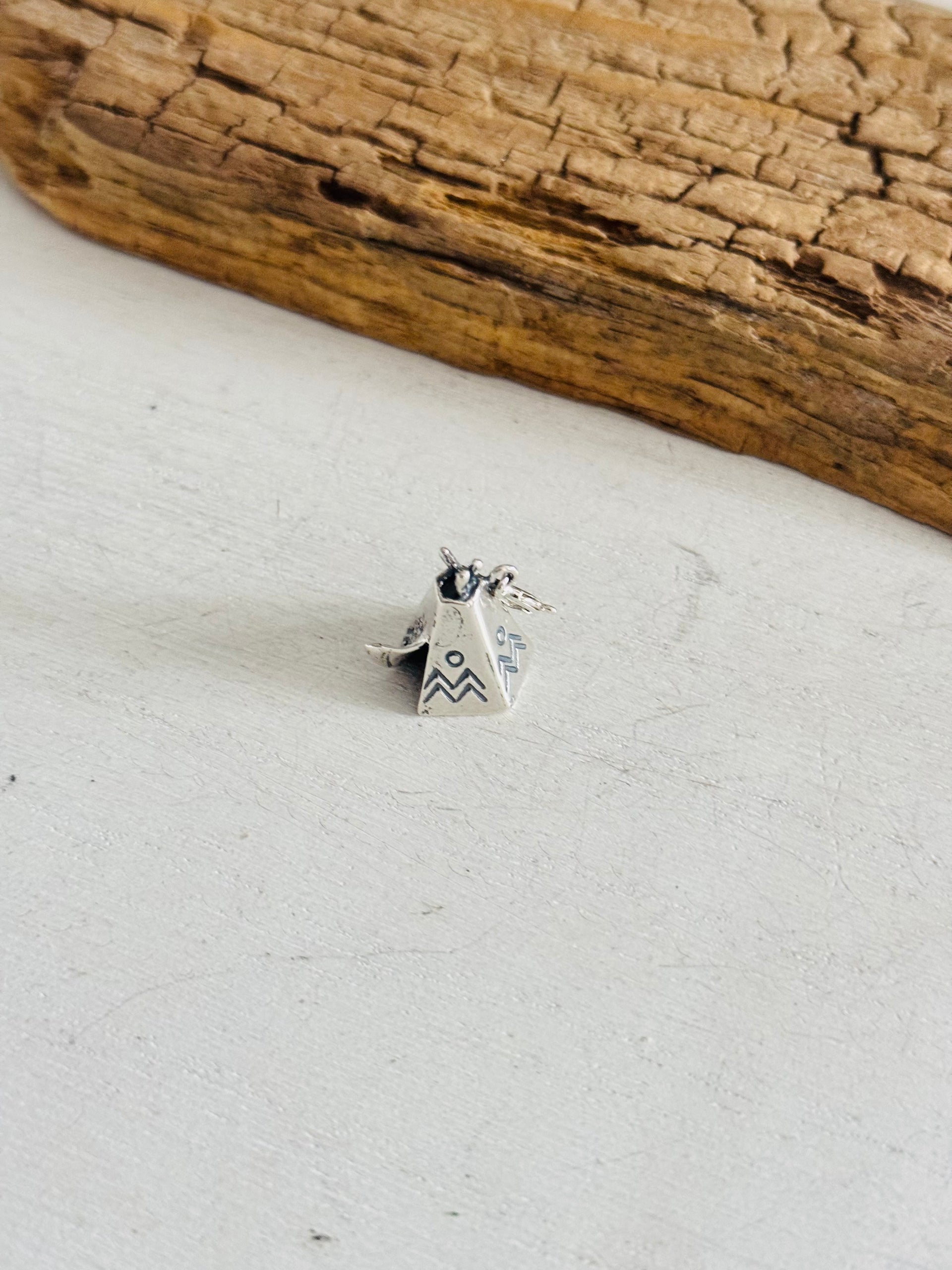 Navajo Made Sterling Silver Teepee Cast Charms