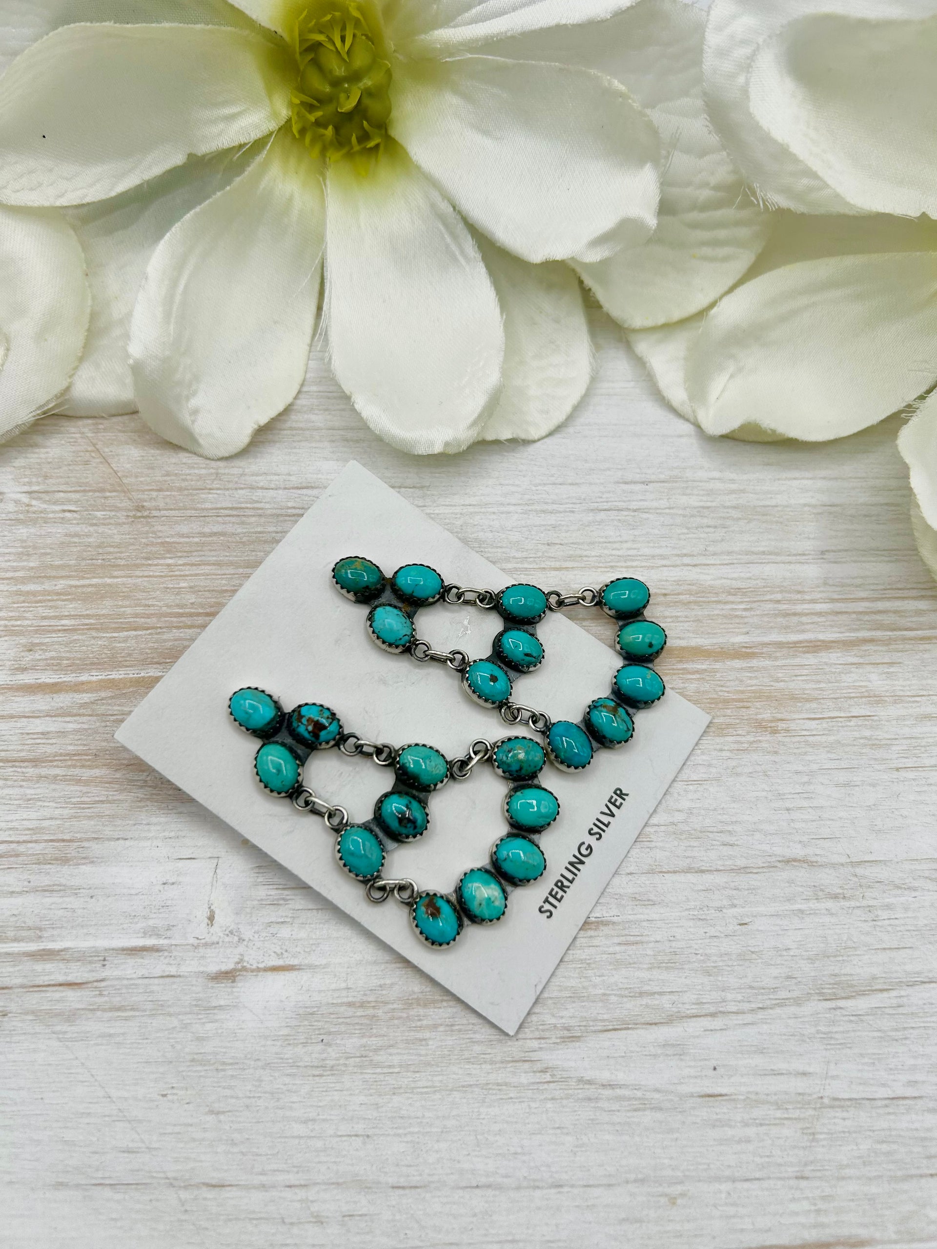 Jennifer Denetclau Egyptian Turquoise & Sterling Silver Post Earrings