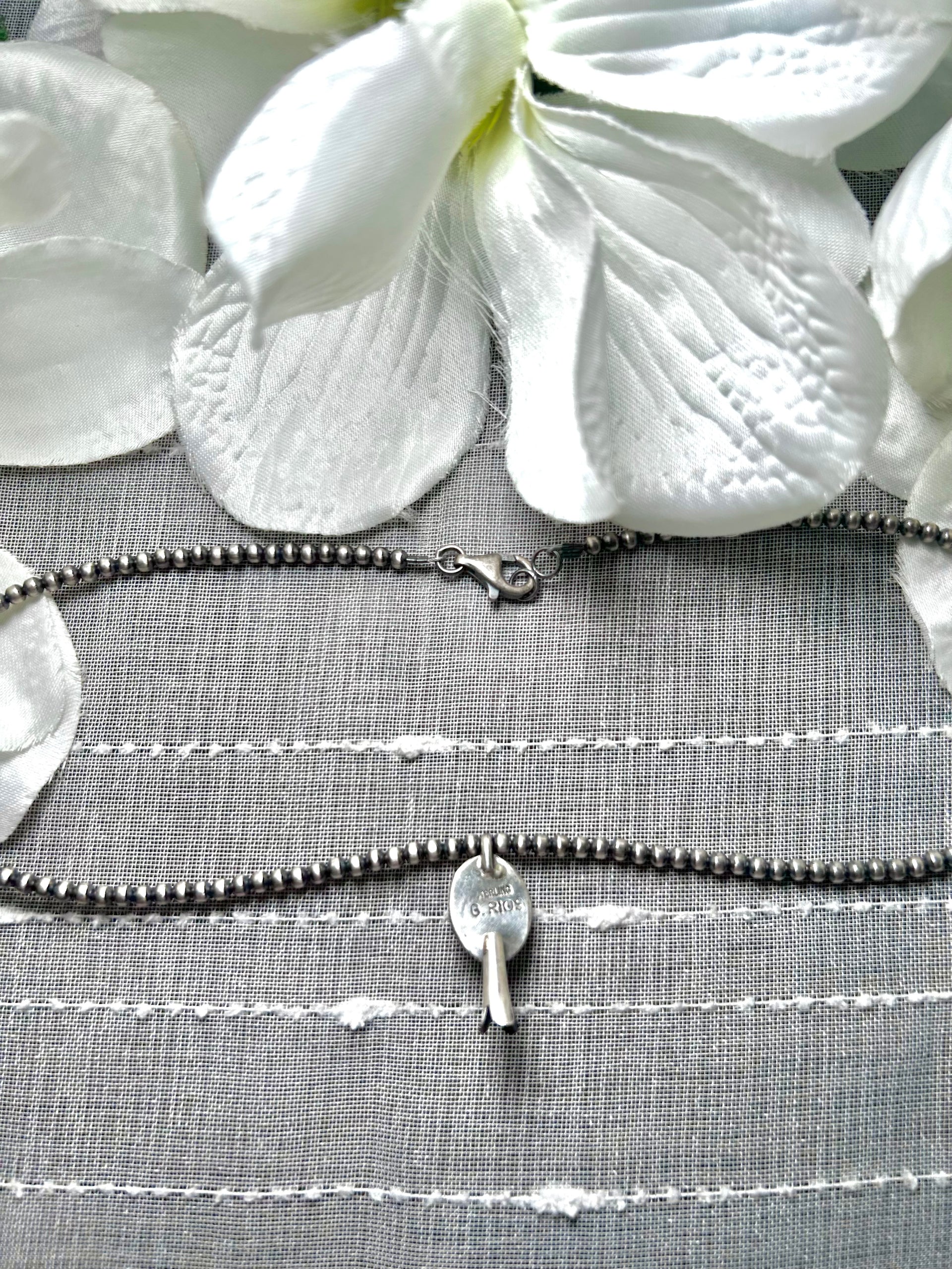 George Rios Cotton Candy Dahlia & Sterling Silver Necklace
