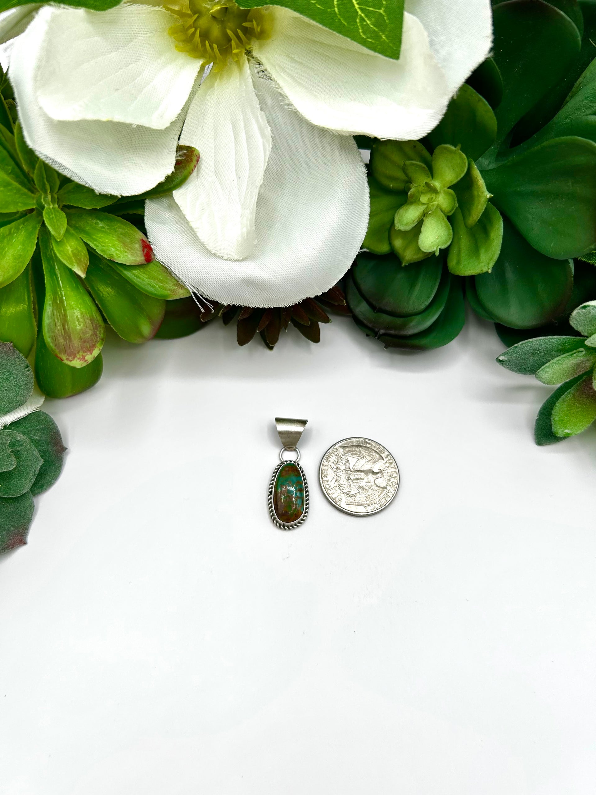 Navajo Made Royston Turquoise & Sterling Silver Pendant