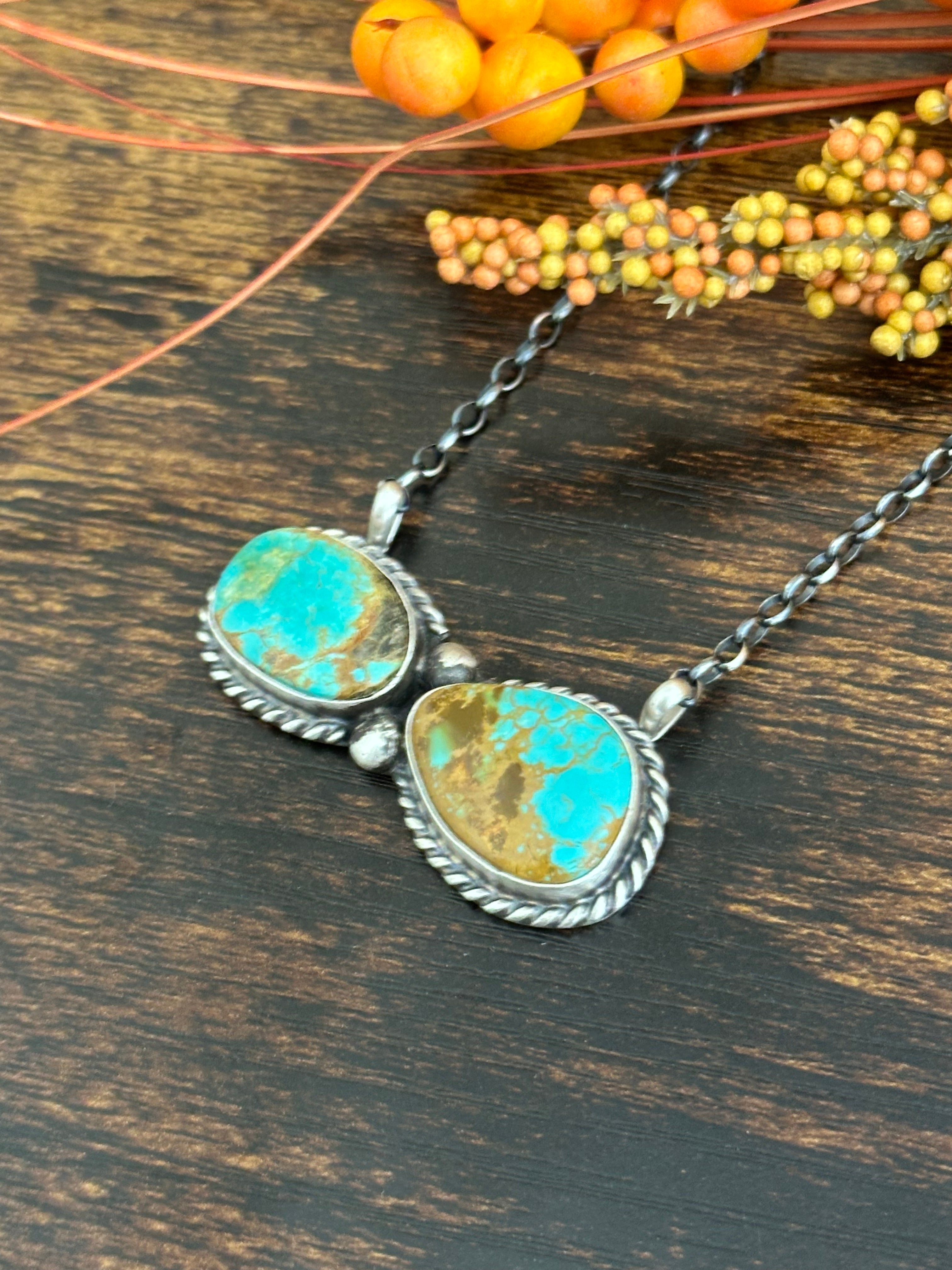 Augustine Largo Royston Turquoise & Sterling Silver Necklace