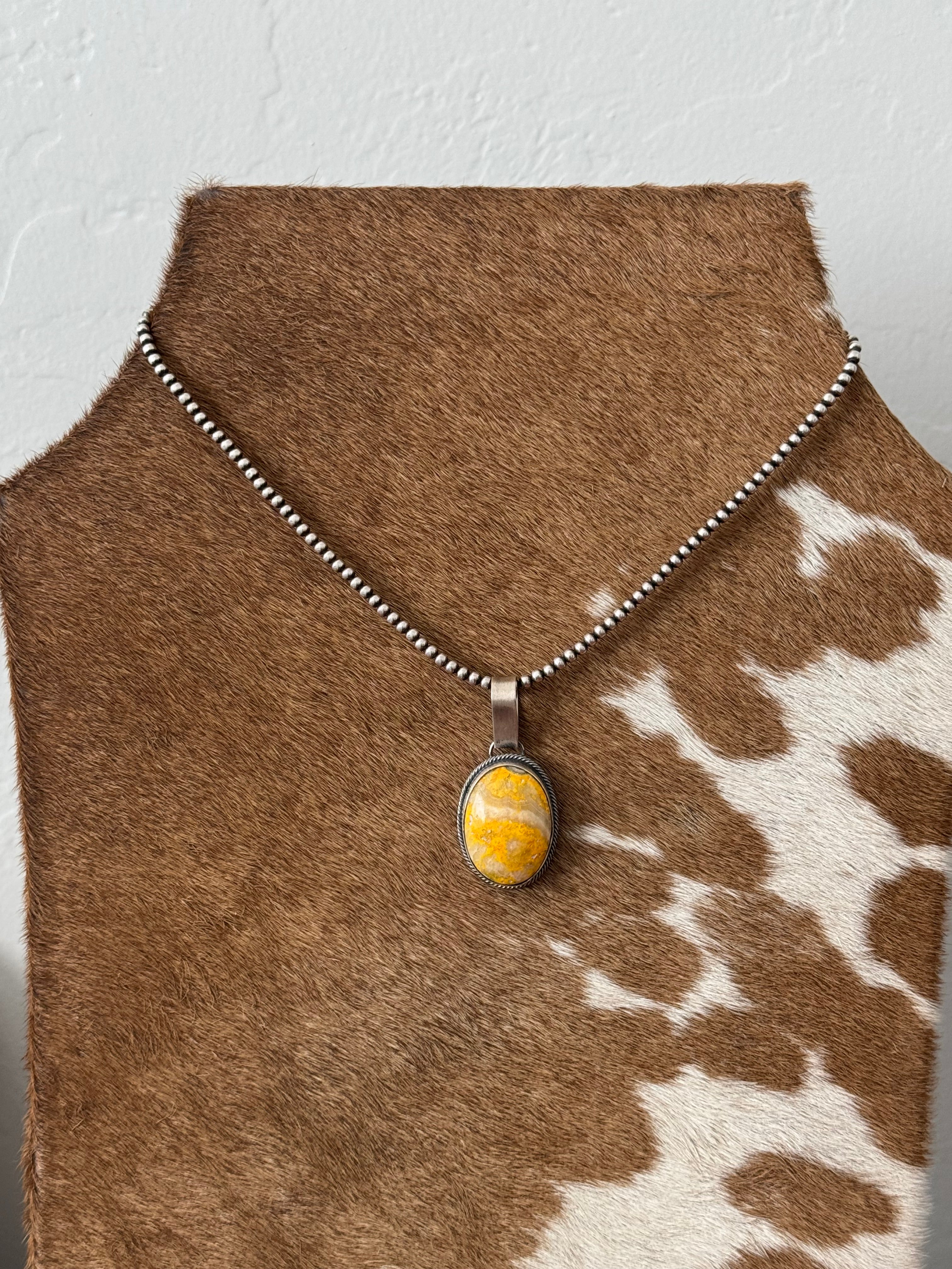 Sheryl Martinez Bumblebee Jasper & Sterling Silver Pendant