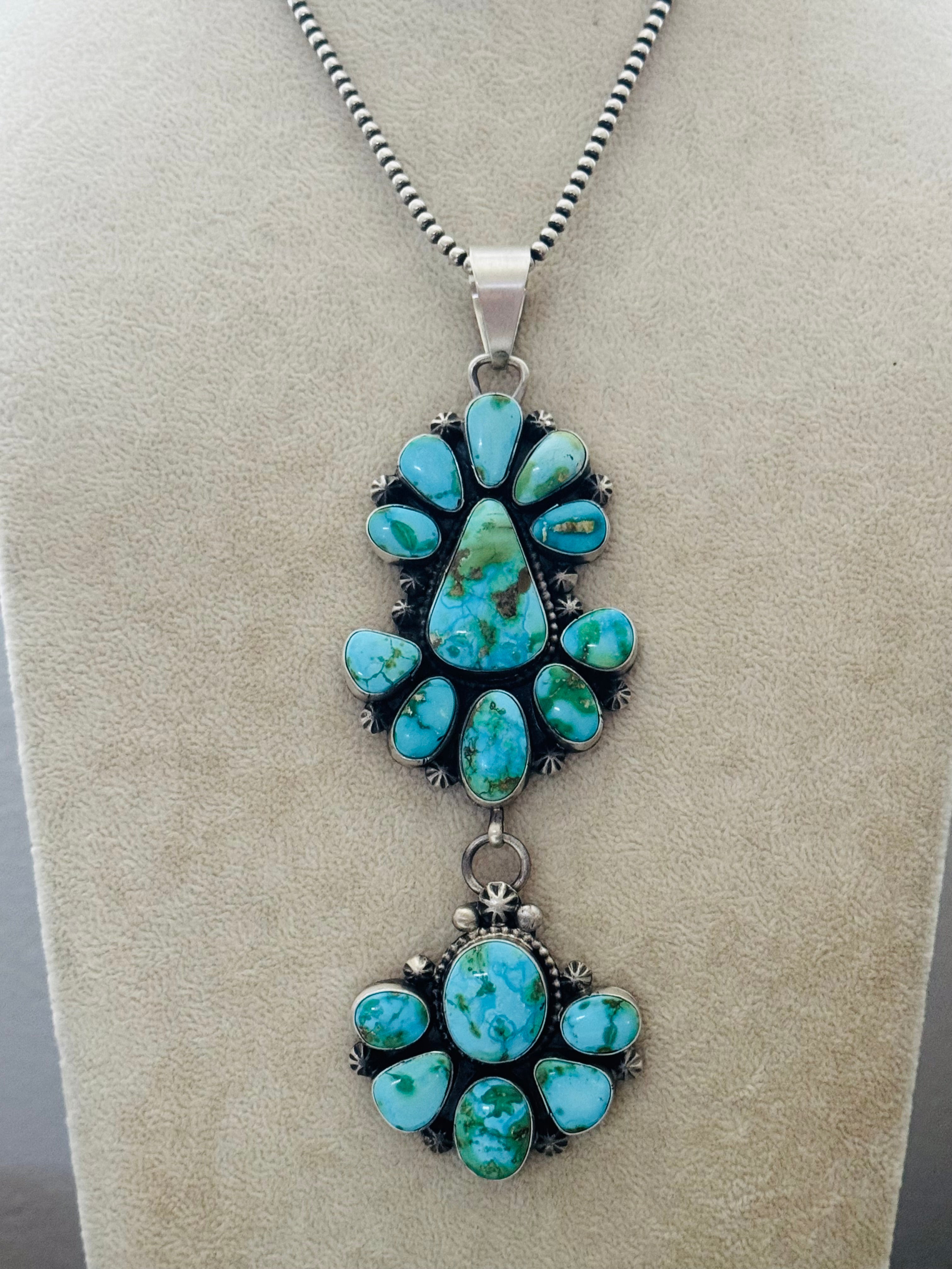 Lorenzo Juan Sonoran Mountain Turquoise & Sterling Silver Cluster Pendant