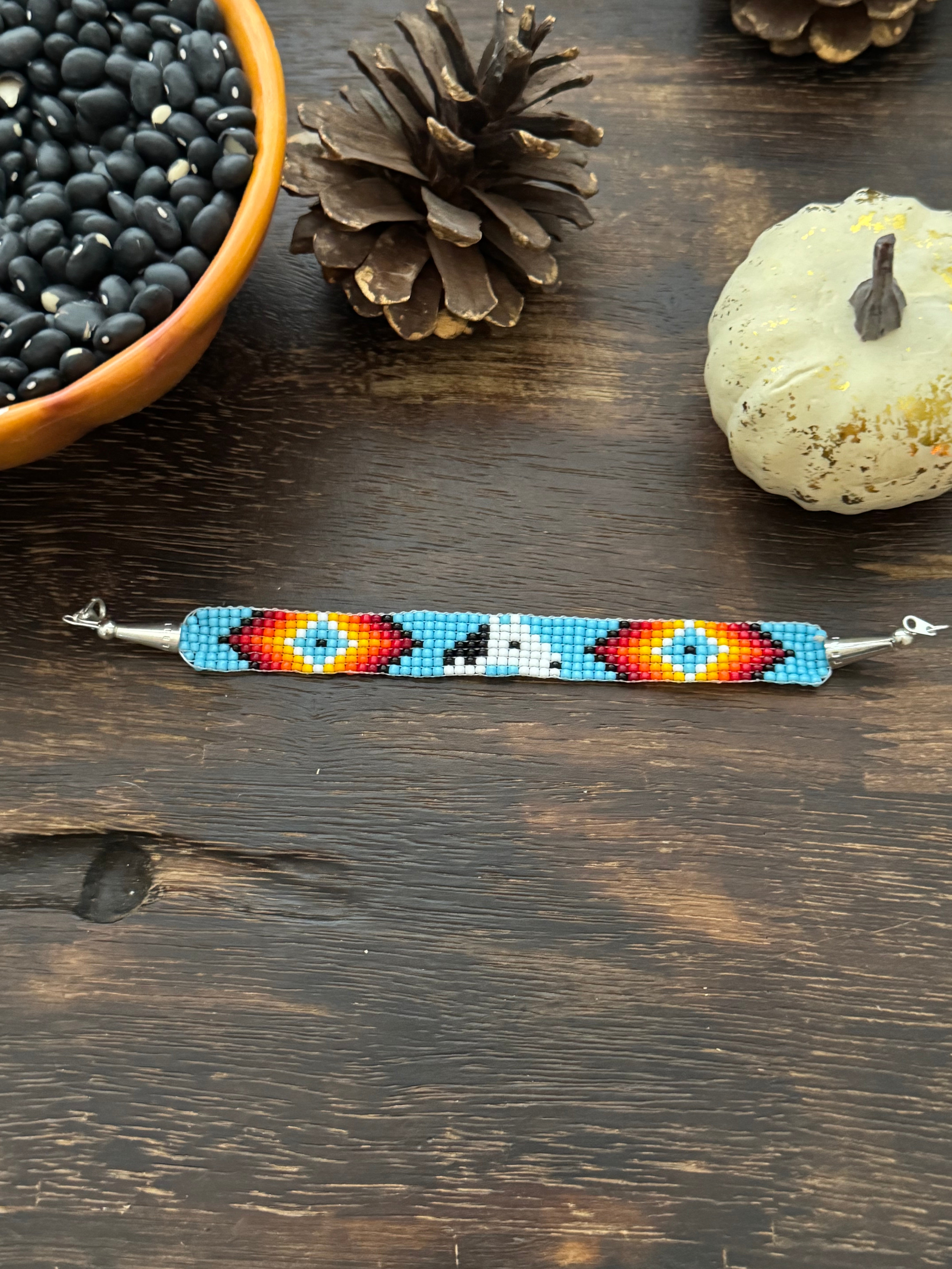 Navajo Strung Sterling Silver Beaded Bracelet