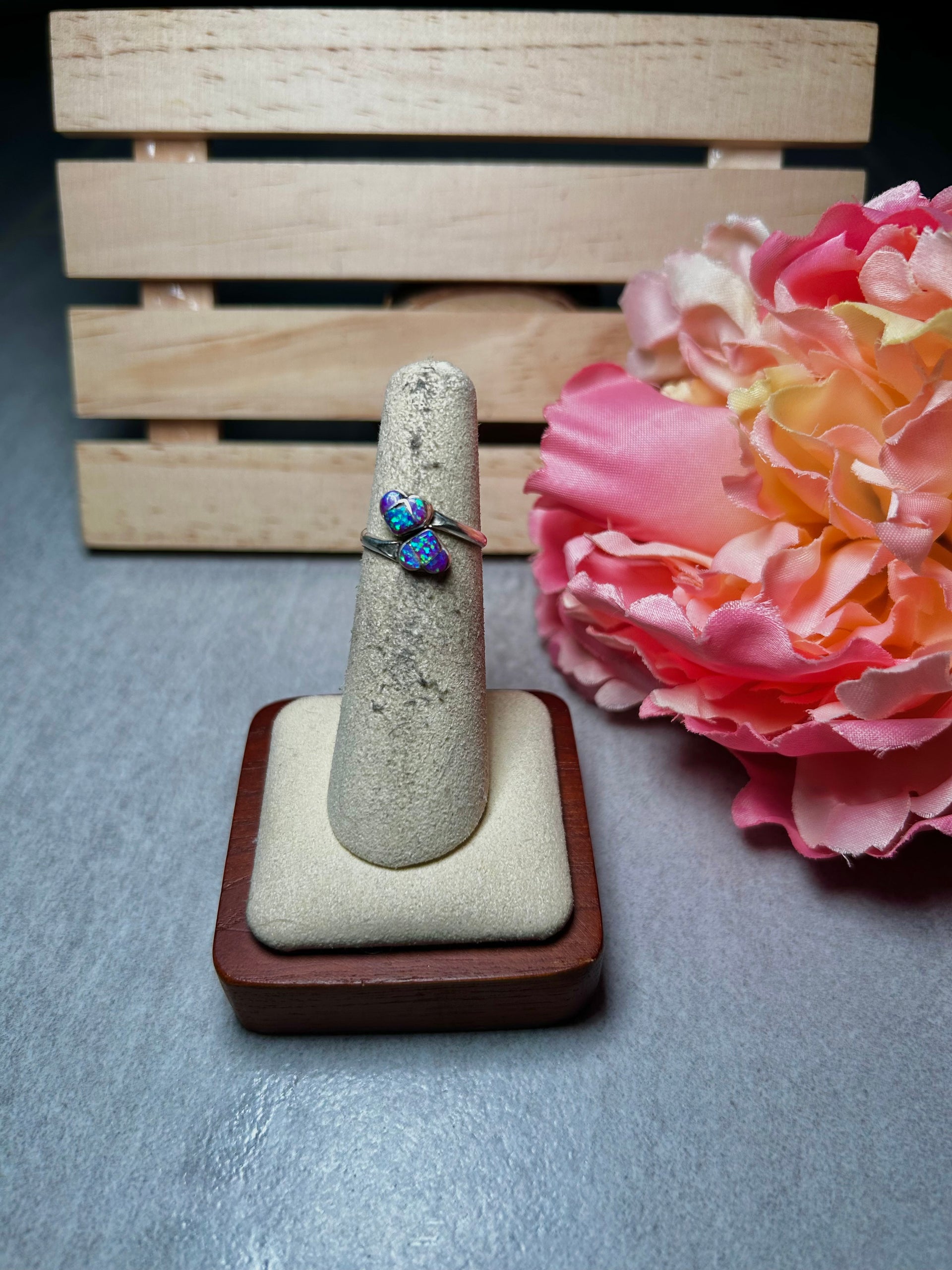 Navajo Made Opal & Sterling Silver Adjustable Ring