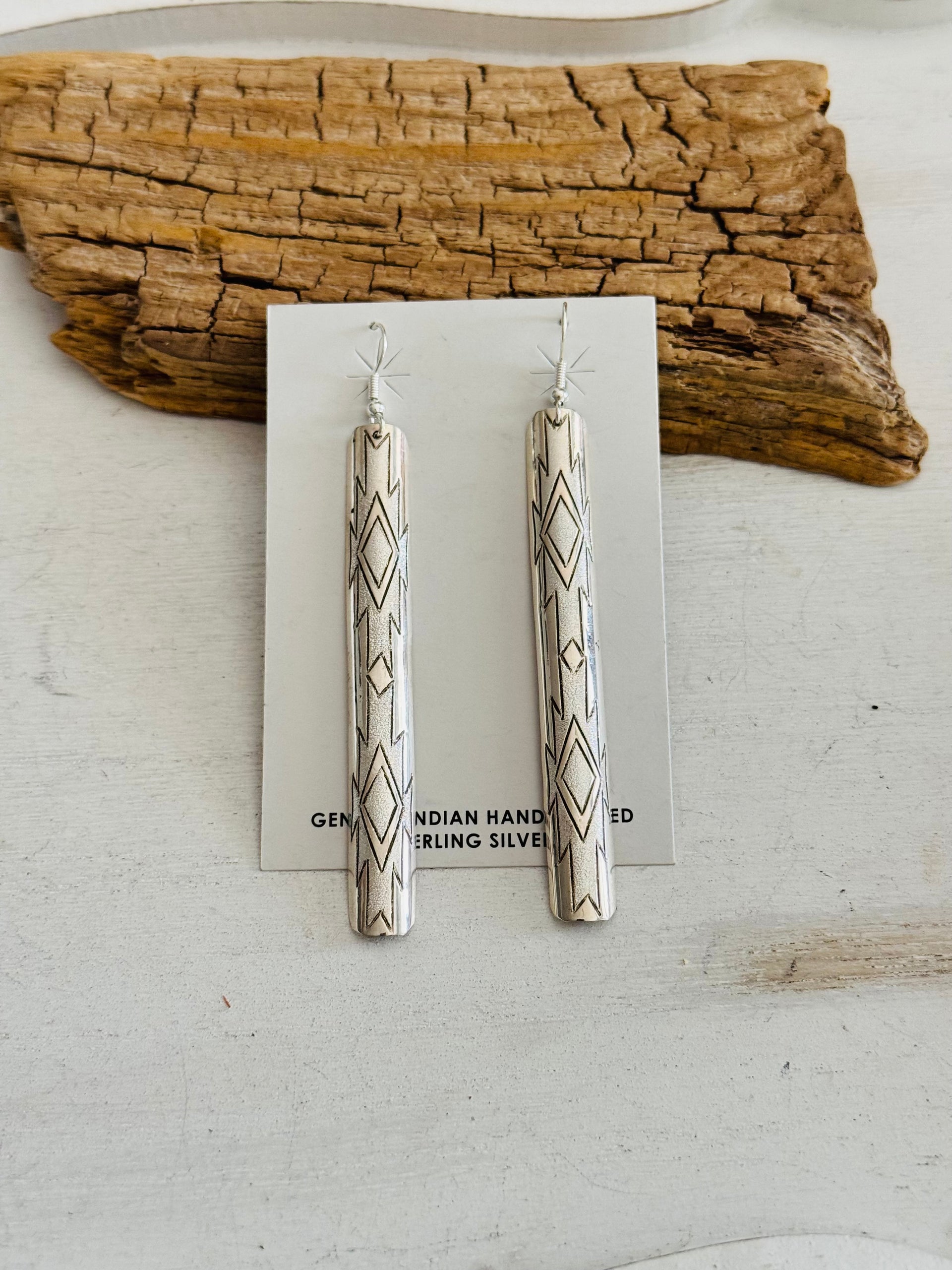 Navajo Made Sterling Silver Dangle Earrings