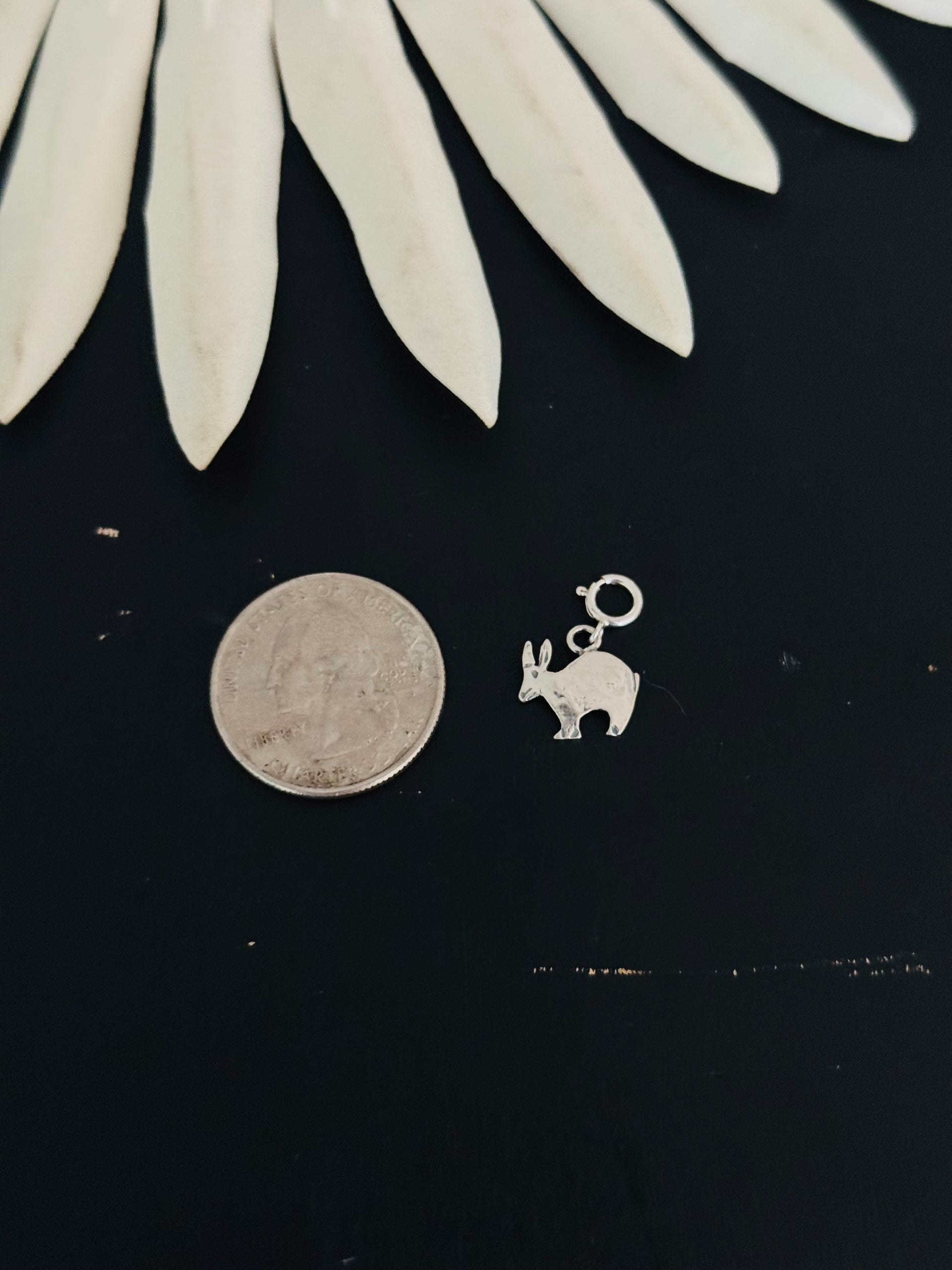 Navajo Made Sterling Silver Rabbit Cast Charms