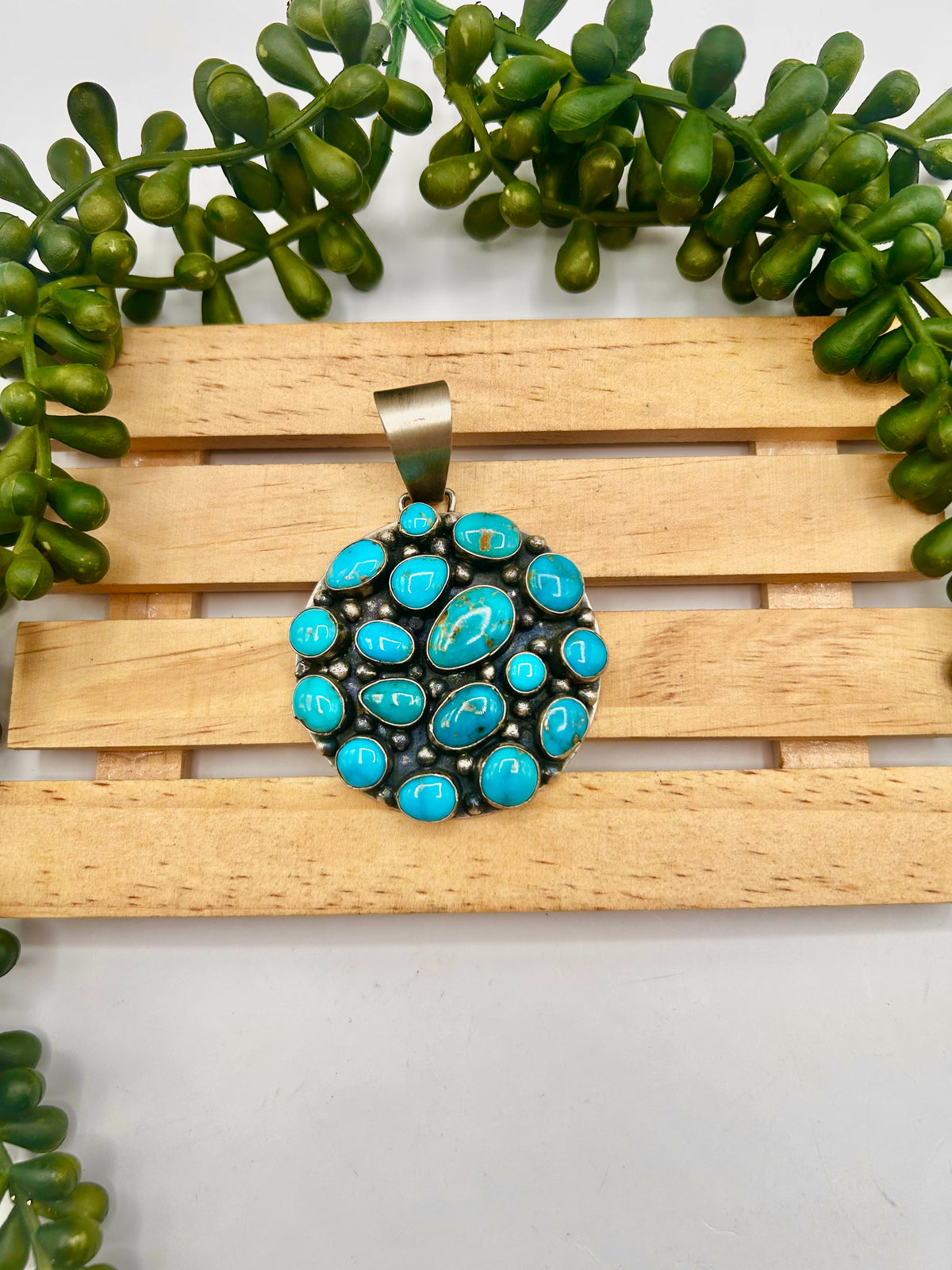 Bobby Johnson Kingman Turquoise & Sterling Silver Pendant
