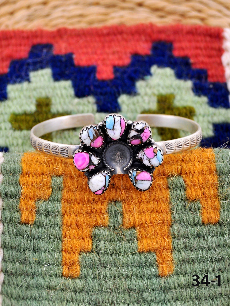 Southwest Made Cotton Candy Turquoise Cuff Bracelet