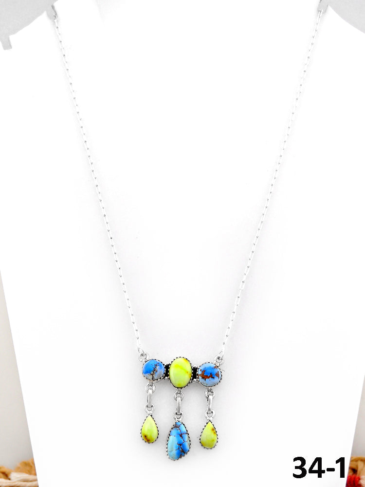 Southwest Handmade Palomino with Golden Hills & Sterling Silver Necklace