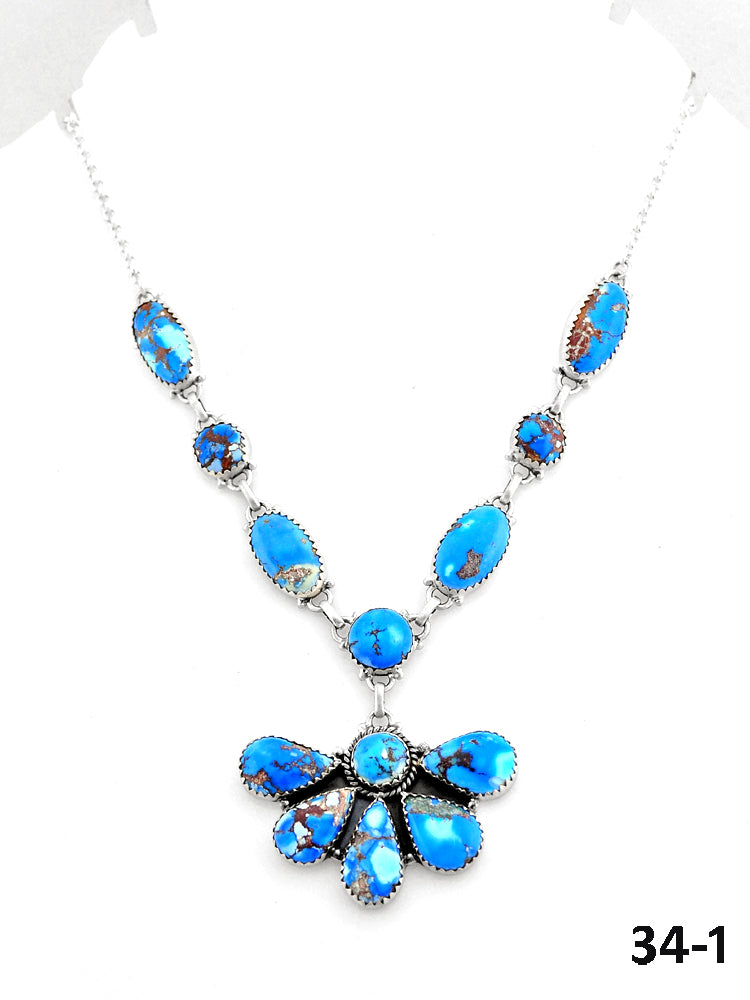 Southwest Handmade Golden Hills & Sterling Silver Necklace