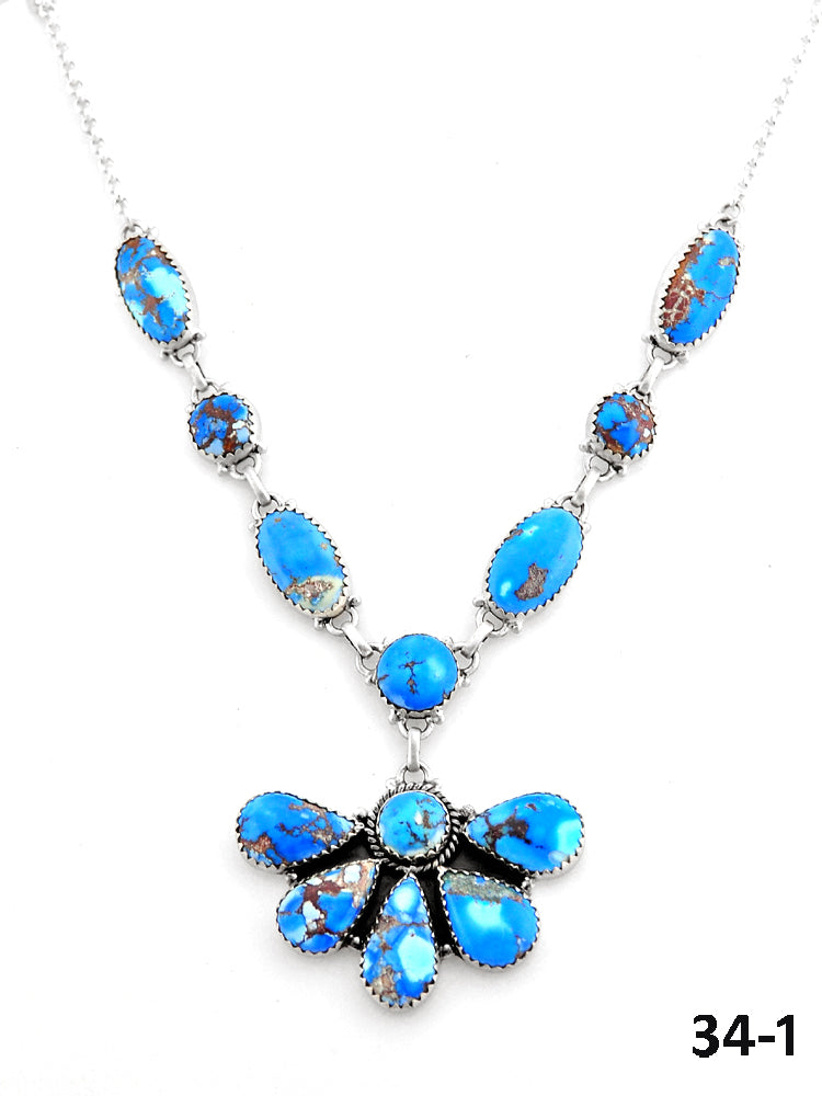 Southwest Handmade Golden Hills & Sterling Silver Necklace