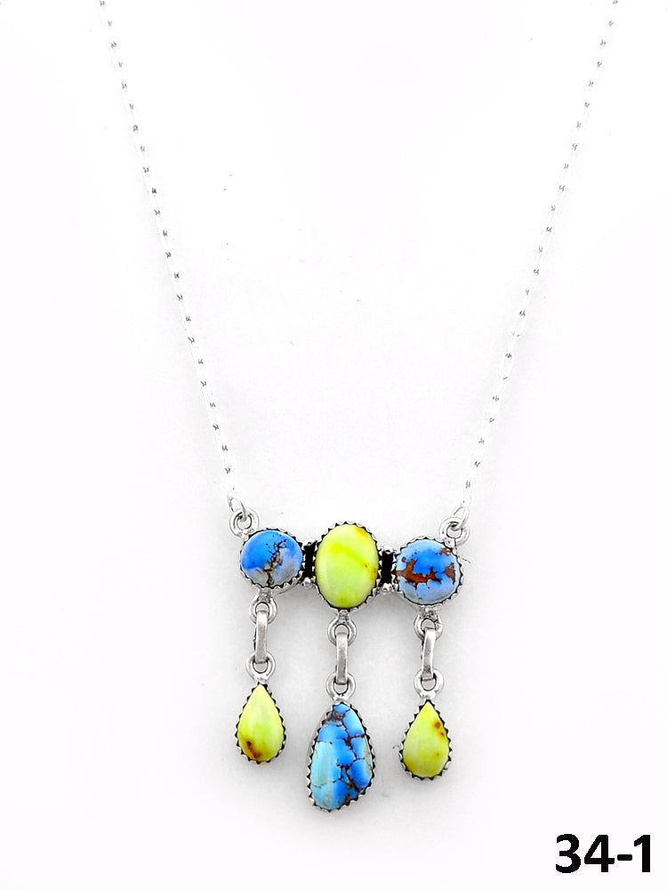 Southwest Handmade Palomino with Golden Hills & Sterling Silver Necklace