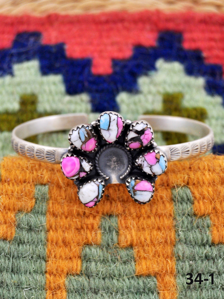 Southwest Made Cotton Candy Turquoise Cuff Bracelet