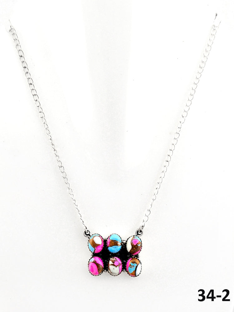 Southwest Made Cotton Candy Mohave & Sterling Silver Necklace
