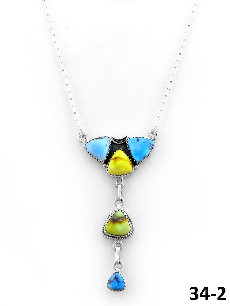 Southwest Handmade Palomino with Golden Hills & Sterling Silver Necklace