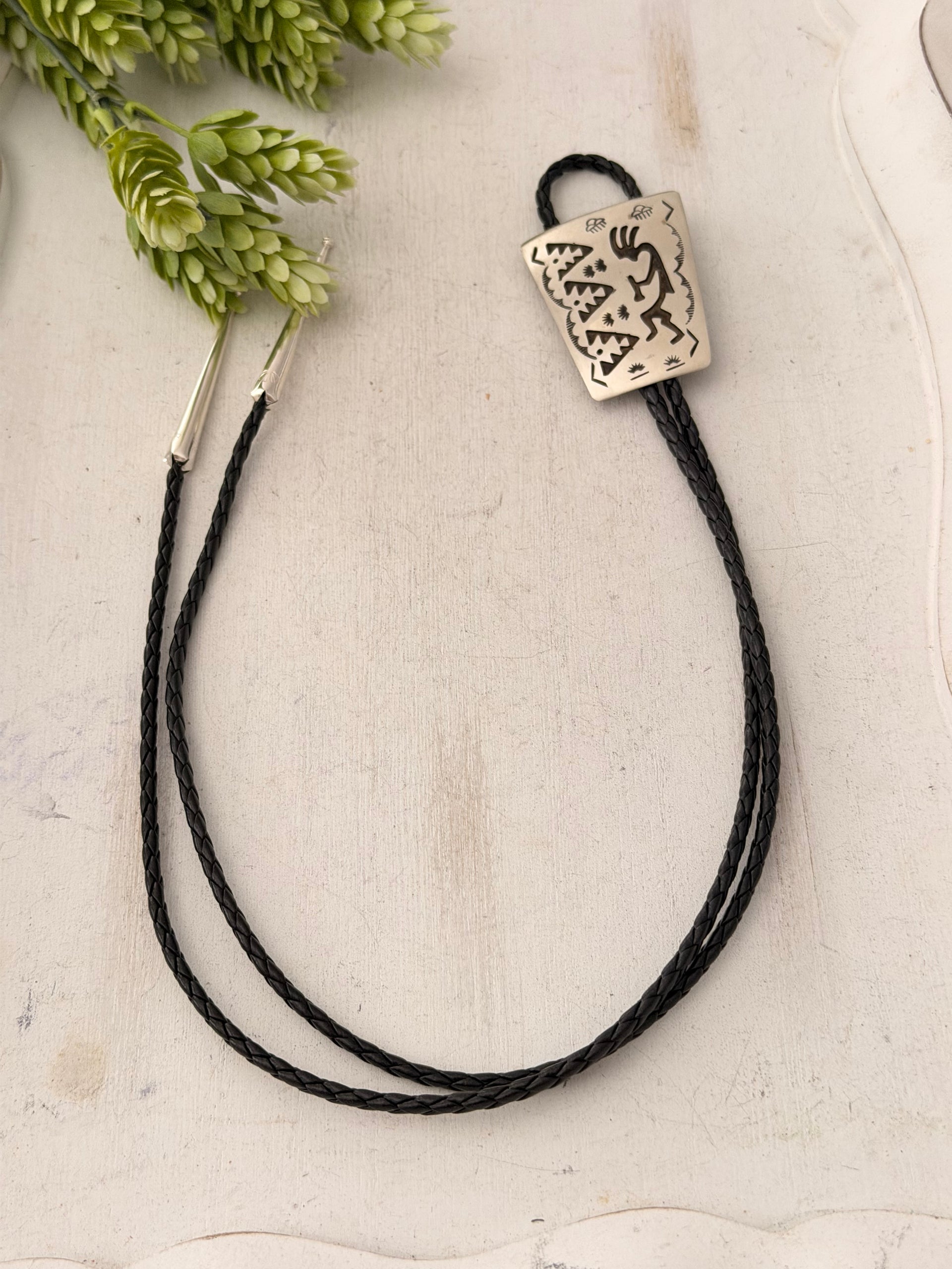 Navajo Made Sterling Silver Bolo Tie