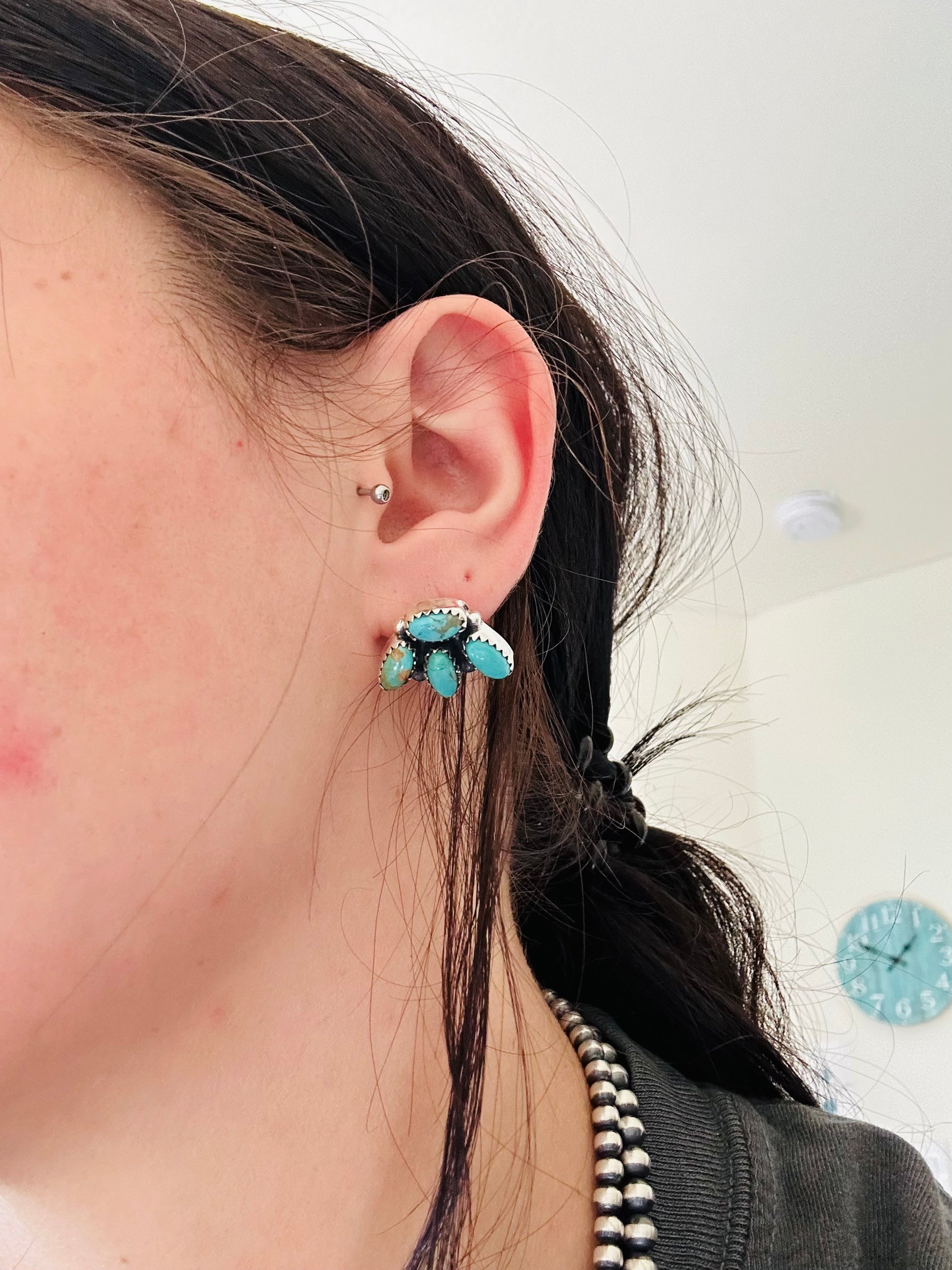 TTD “The Bliss” Kingman Turquoise & Sterling Silver Earrings