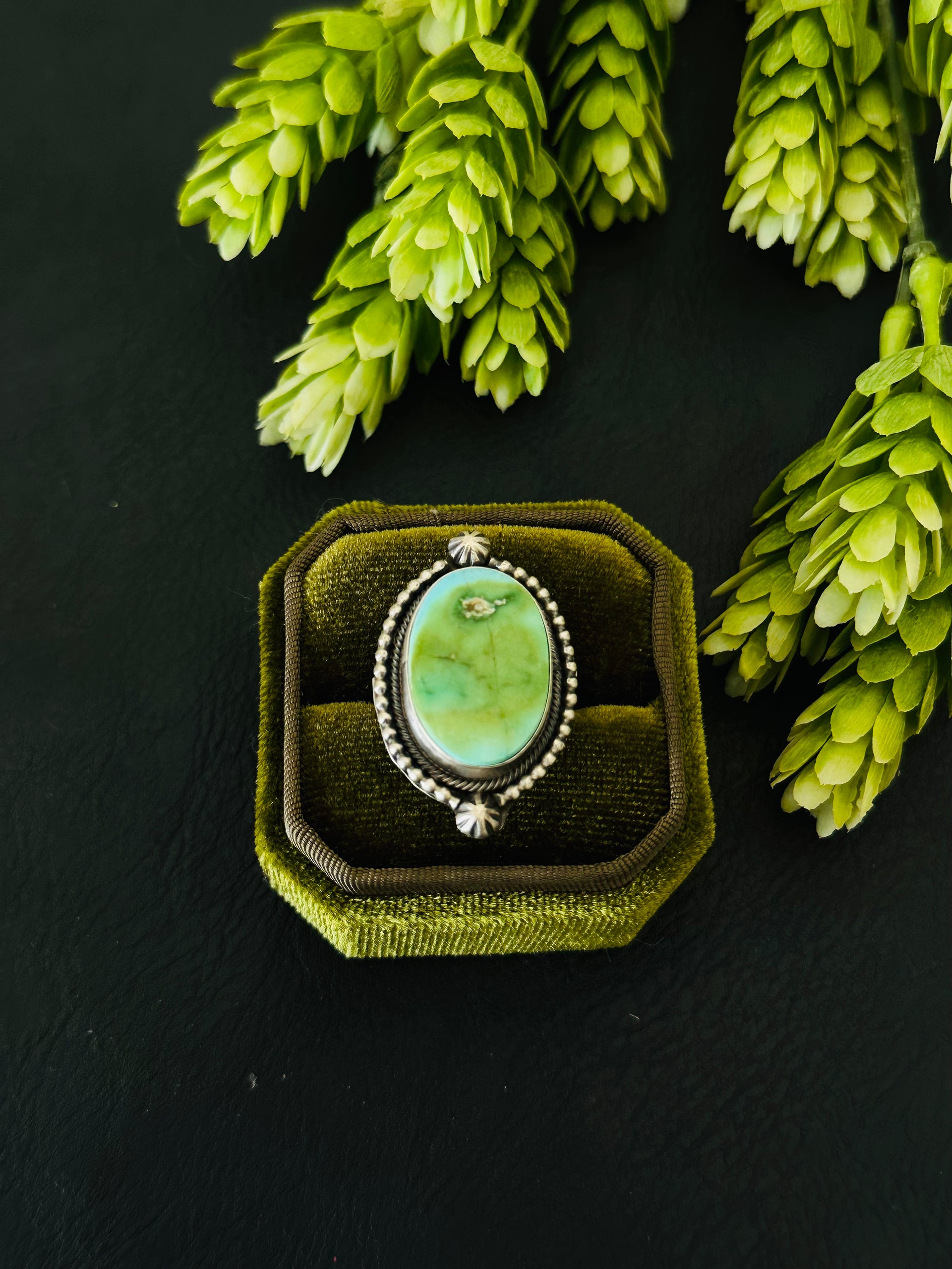 Scott Skeets Sonoran Gold Turquoise &  Sterling Silver Ring Size 5.5