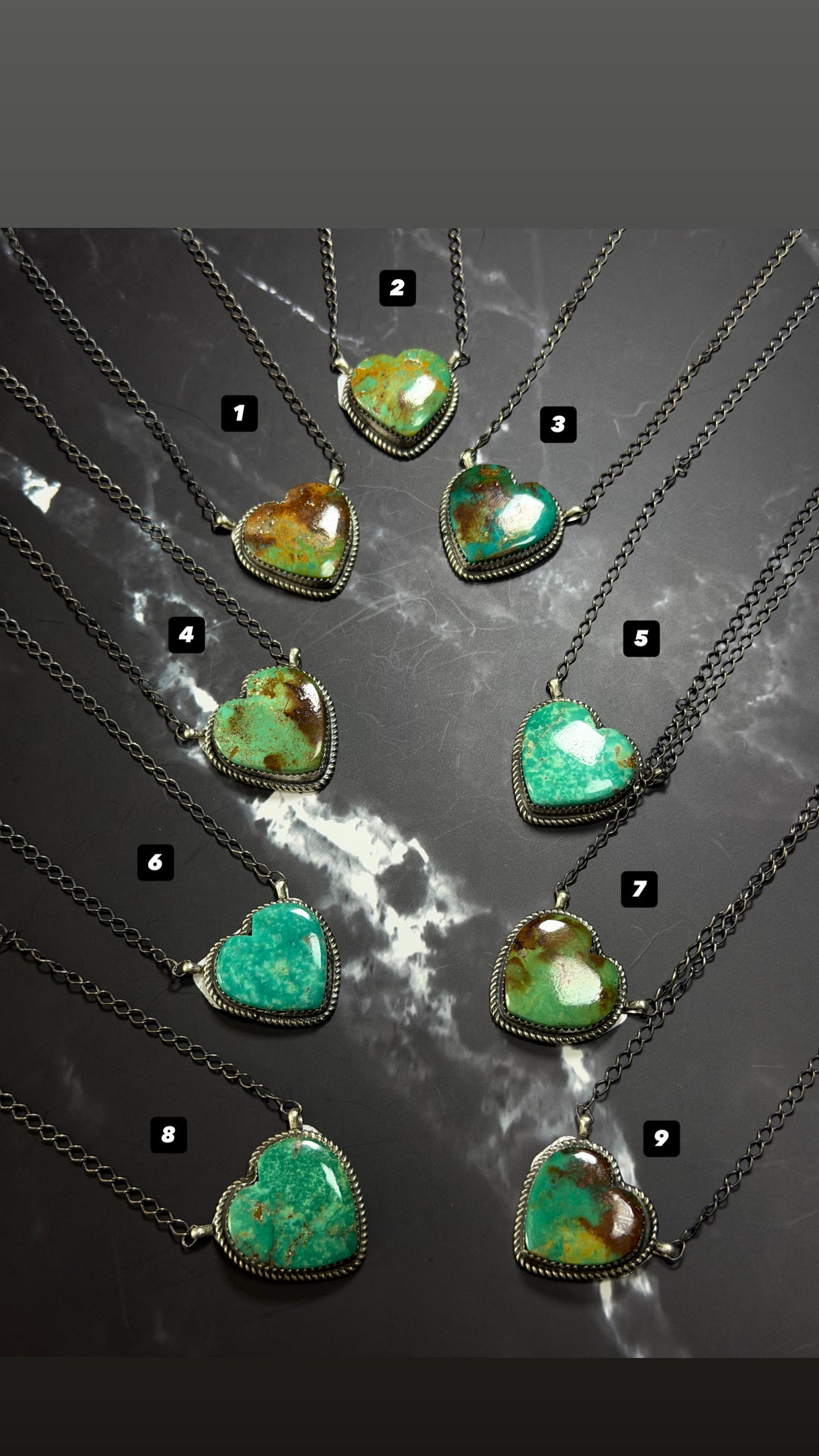 Donovan Nez Royston Turquoise & Sterling Silver Heart Necklace