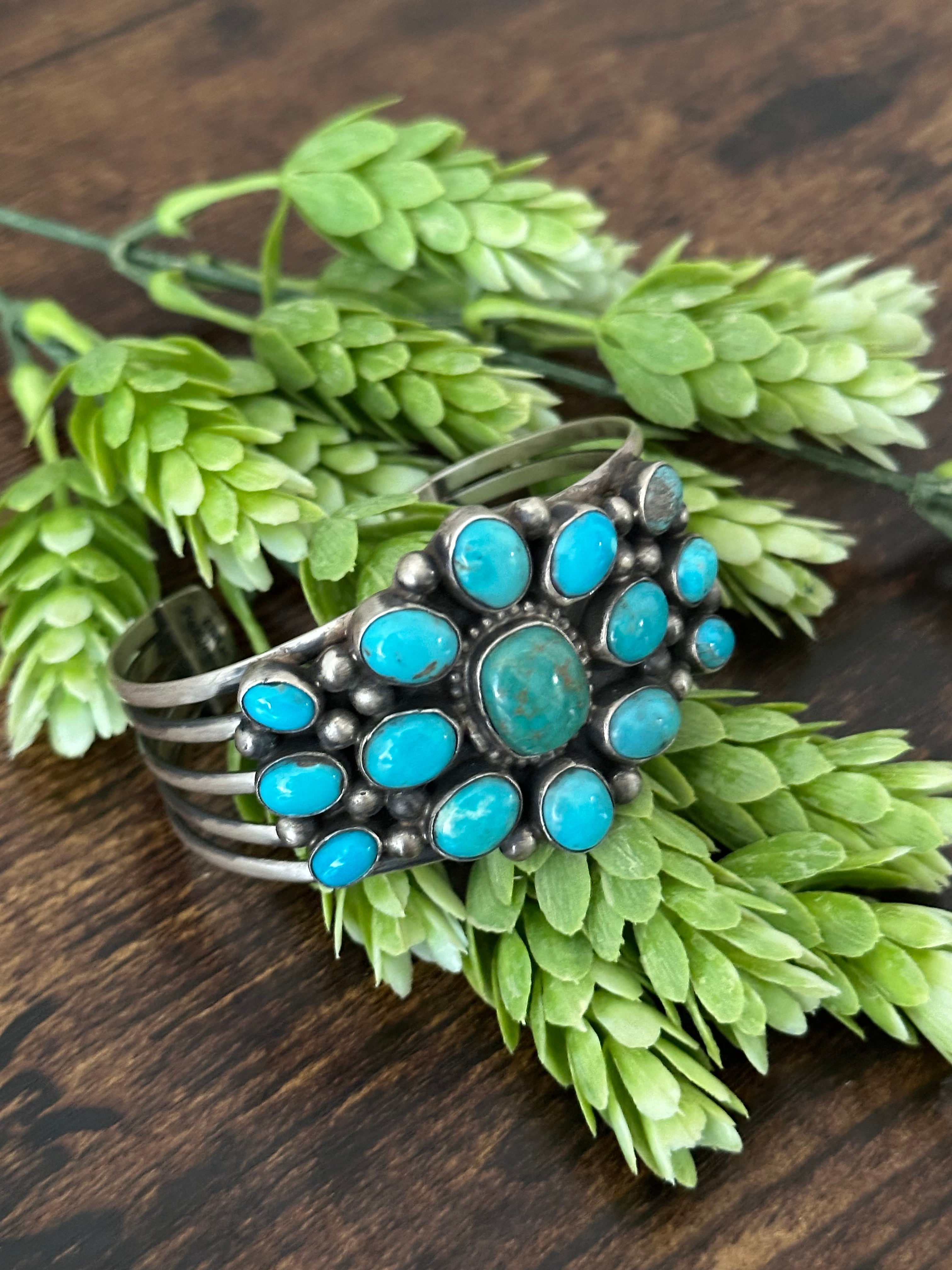 Kathleen Chavez Kingman Turquoise & Sterling Silver Cuff Bracelet