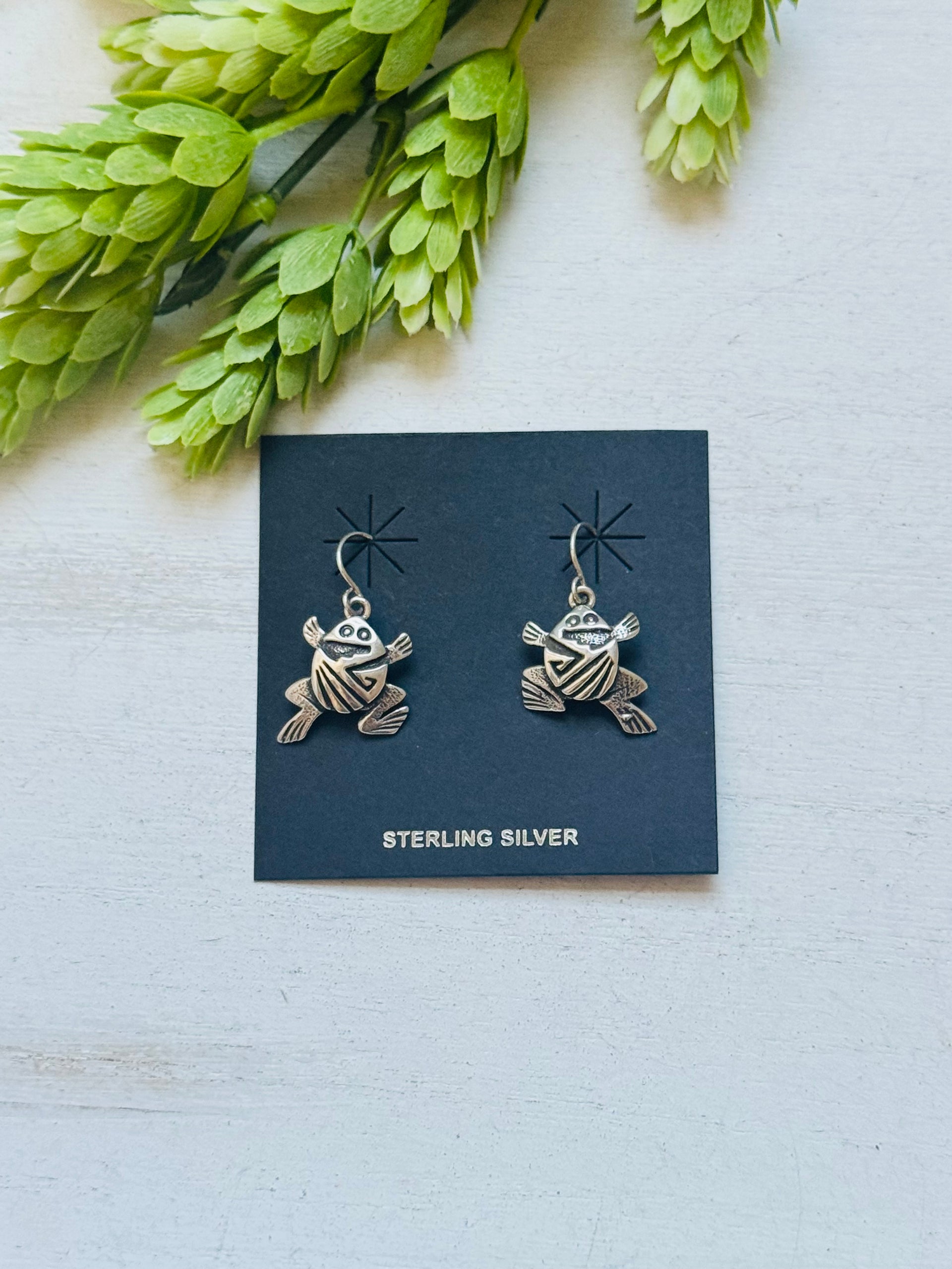 Navajo Made Sterling Silver Dangle Earrings