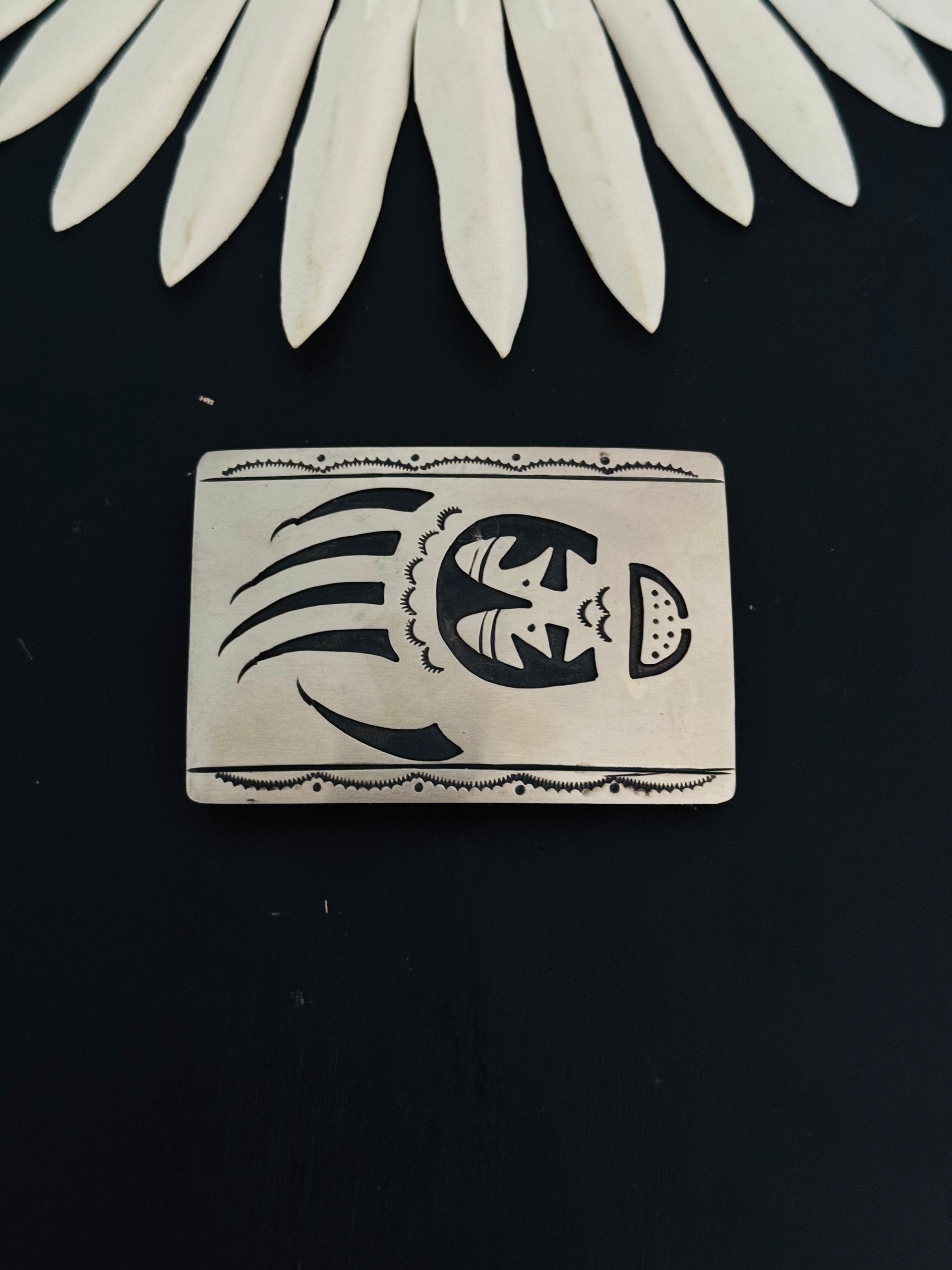 Navajo Made Sterling Silver Belt Buckle