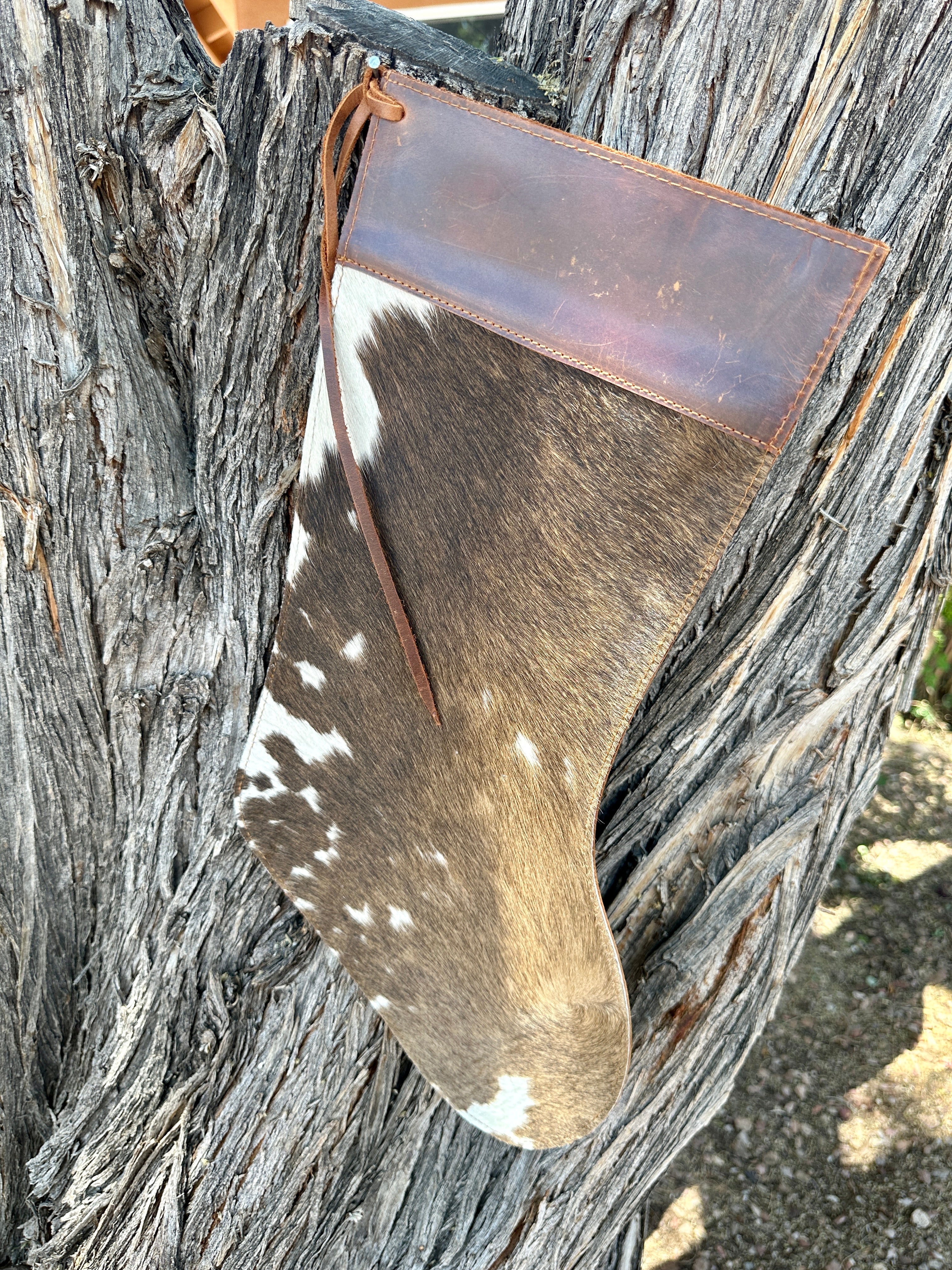 Genuine Tooled Leather Cowhide Stocking