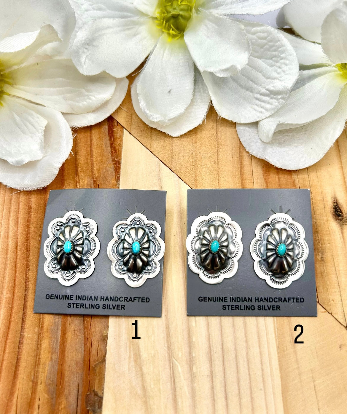 Larina Benally Kingman Turquoise & Sterling Silver Post Earrings