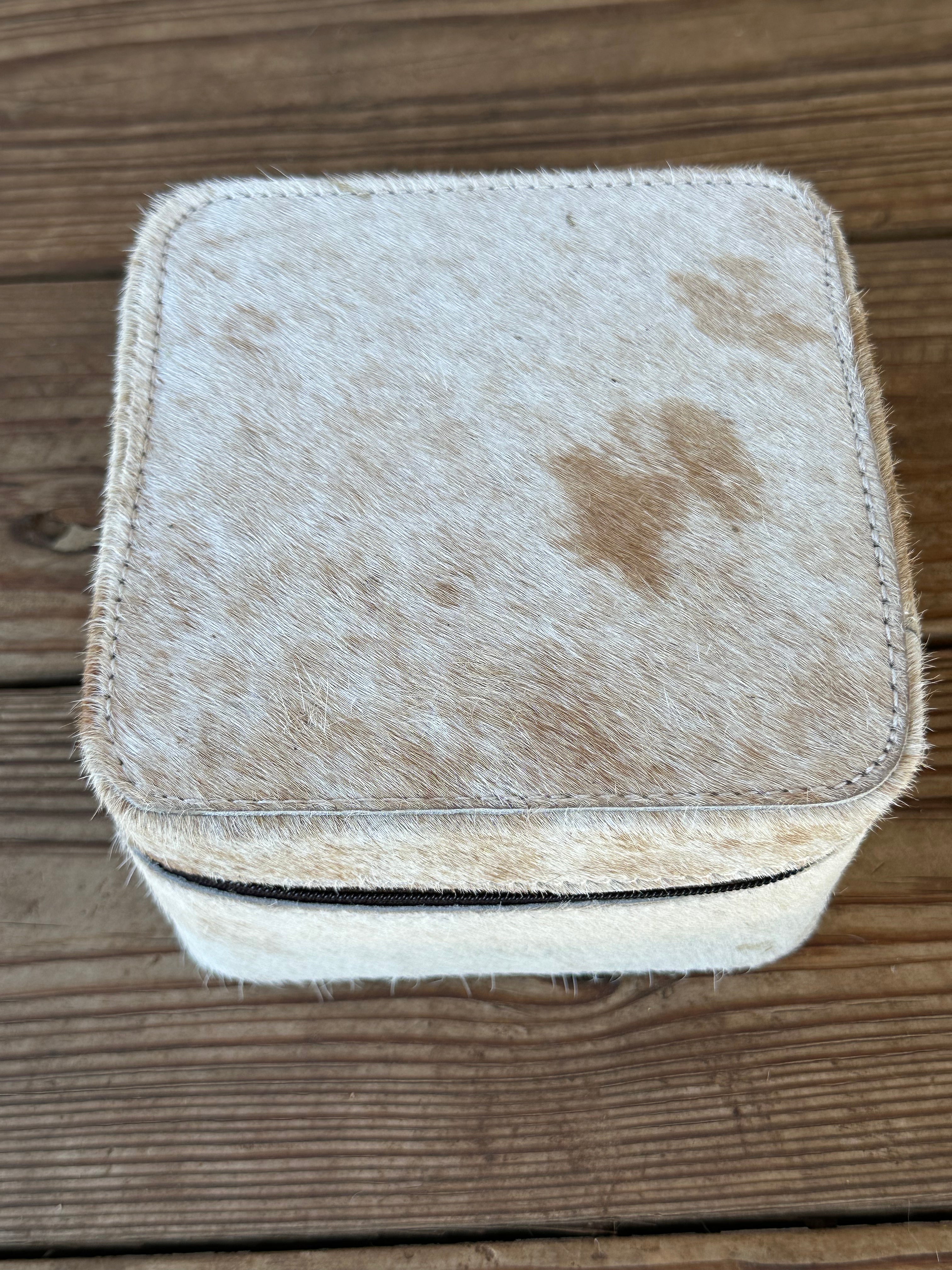 Genuine Leather Cowhide Jewelry Box