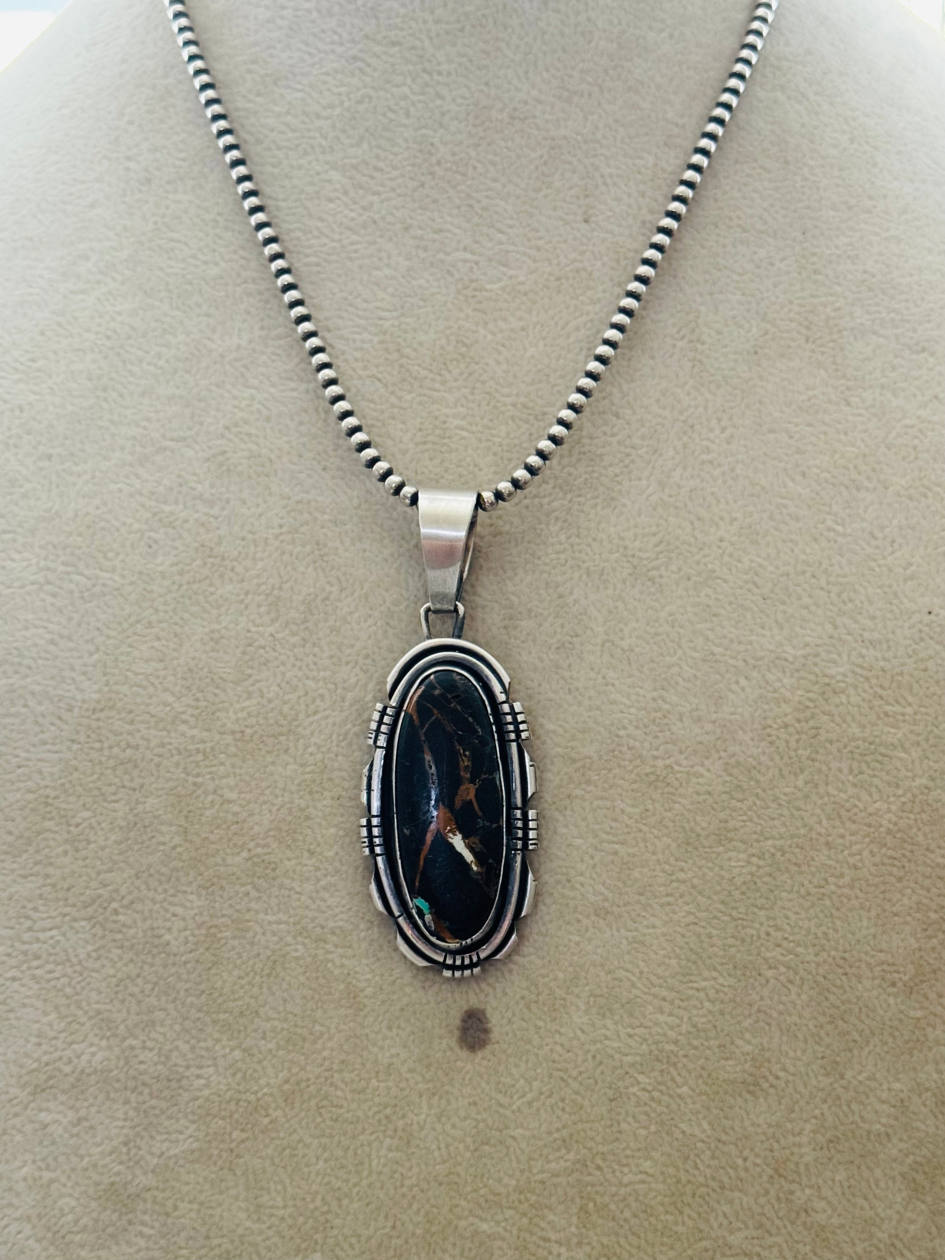 Jameson Garcia Black Jack Turquoise & Sterling Silver Pendant