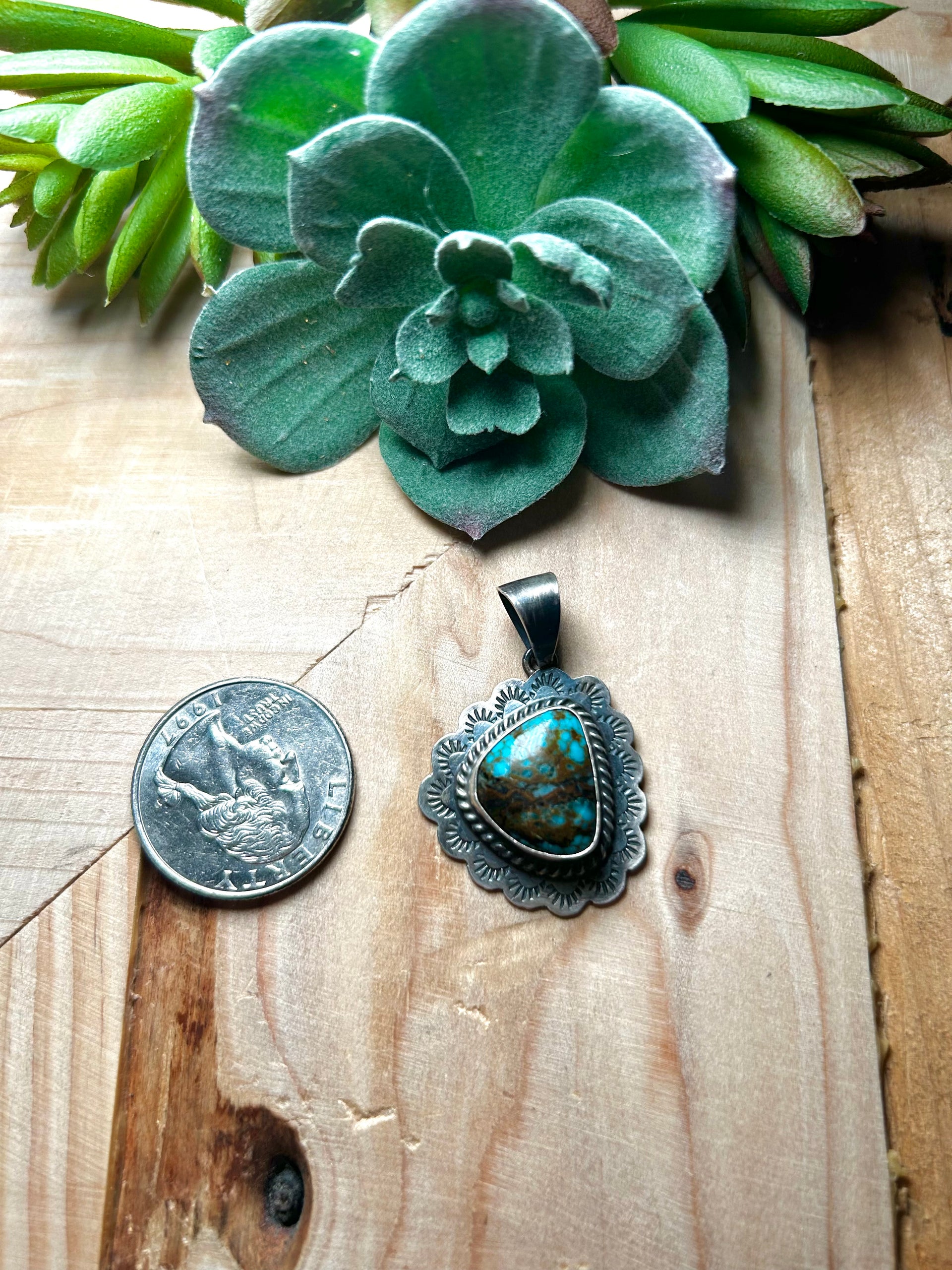 J. Frank Kingman Turquoise & Sterling Silver Pendant