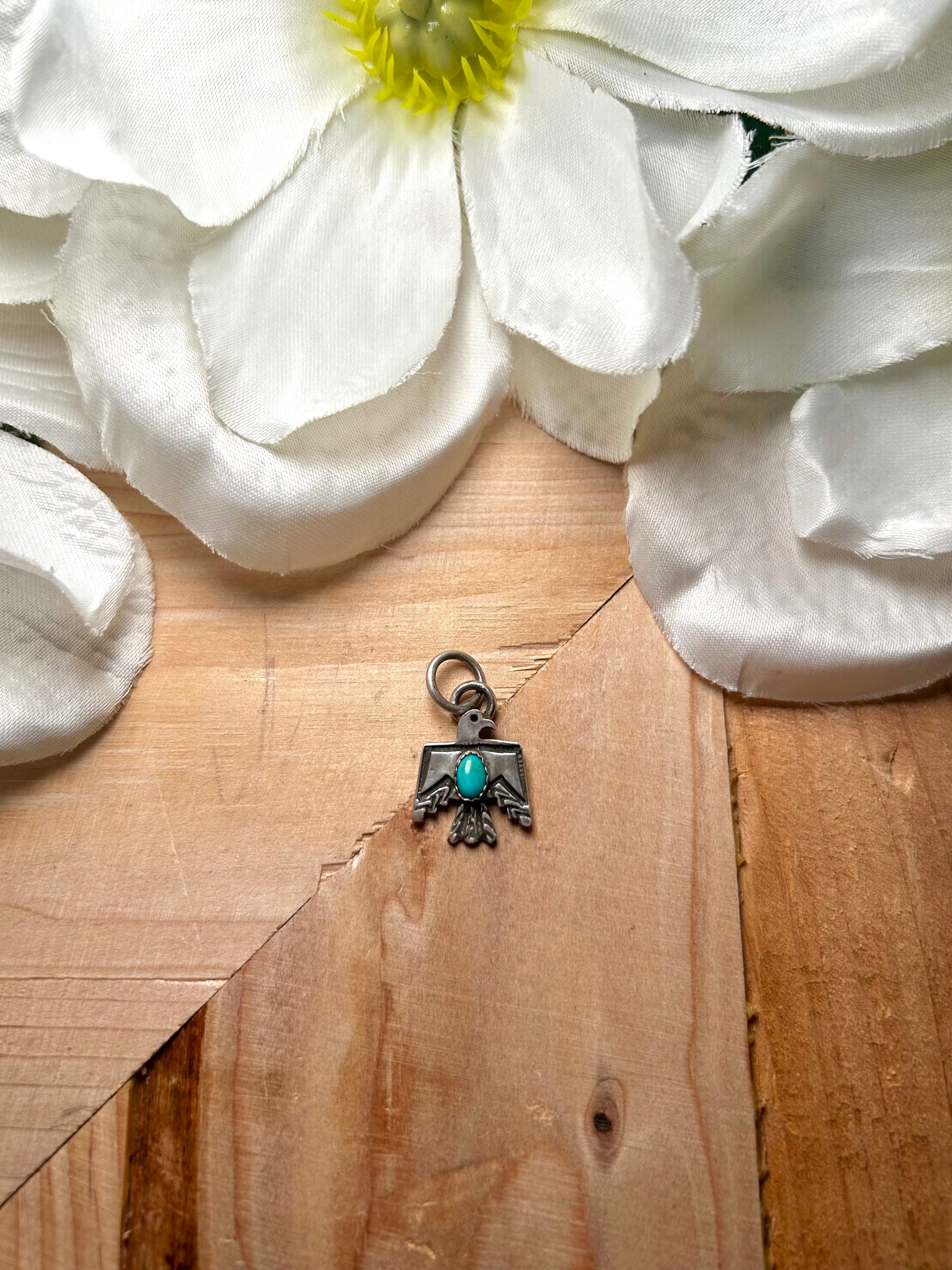 Navajo Made Kingman Turquoise & Sterling Silver Pendant