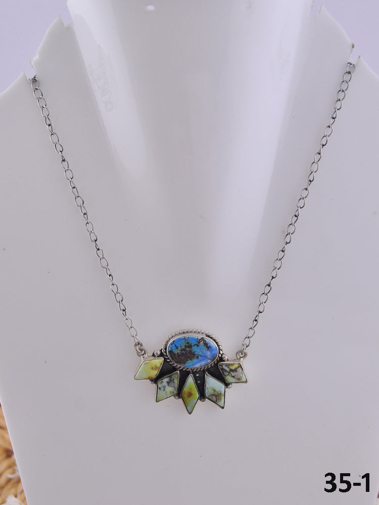 Southwest Handmade Multi Stone & Sterling Silver Necklace