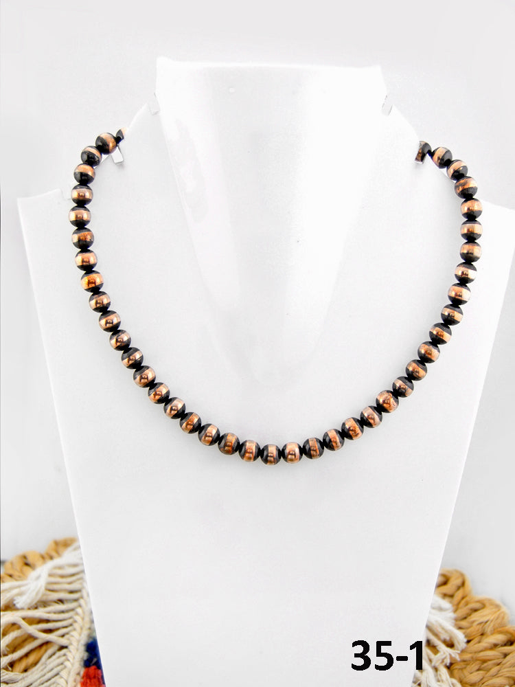 Southwest Handmade 8 MM Copper Beaded Necklace