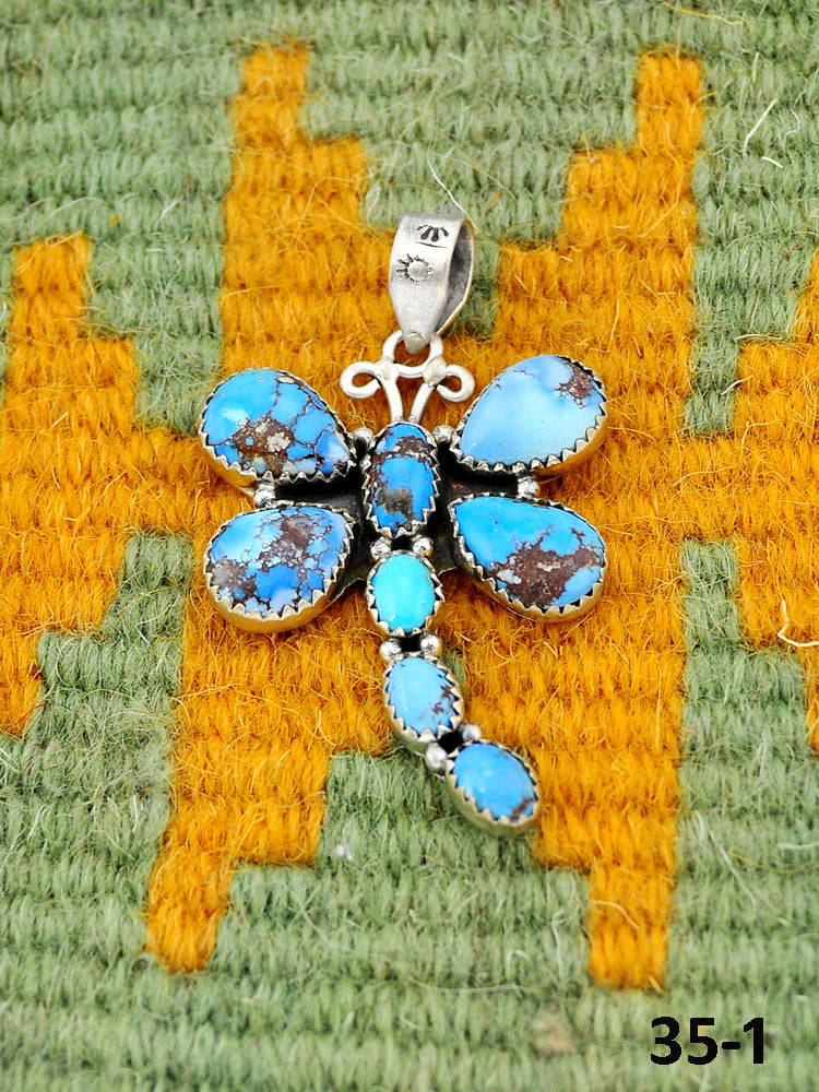 Southwest Made Golden Hill’s Turquoise & Sterling Silver Pendant