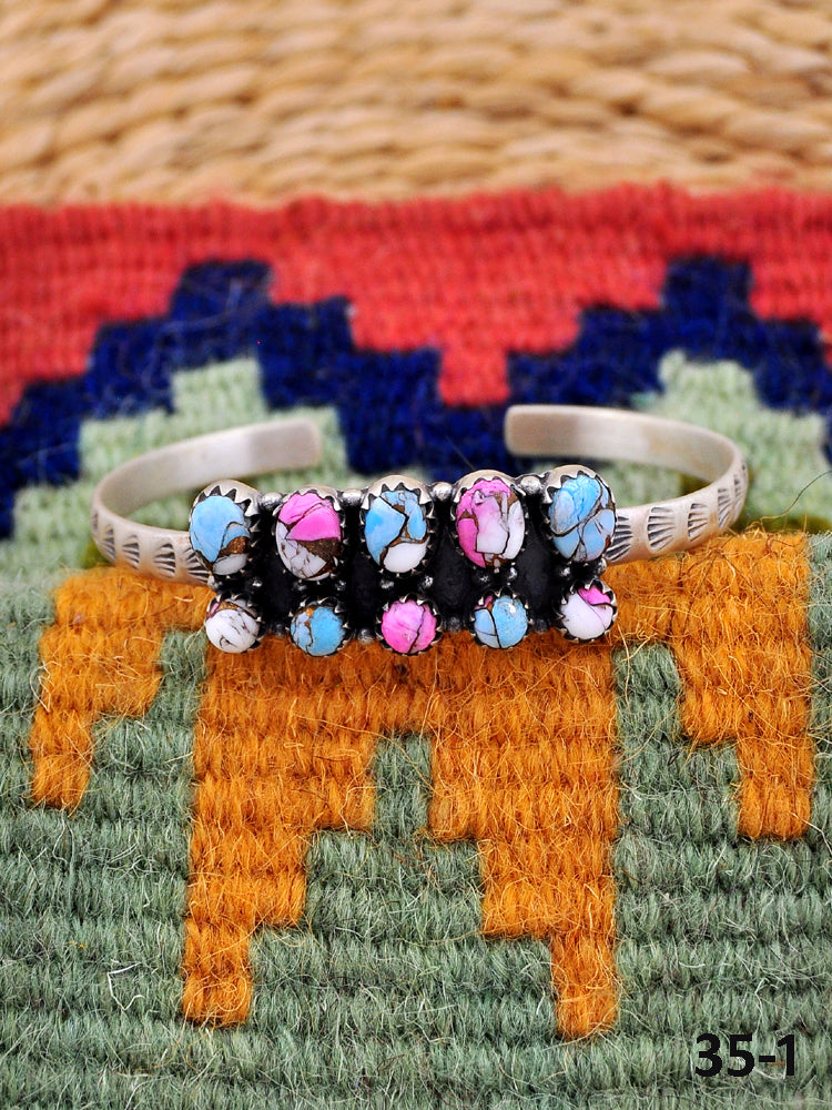 Southwest Made Cotton Candy Turquoise Cuff Bracelet